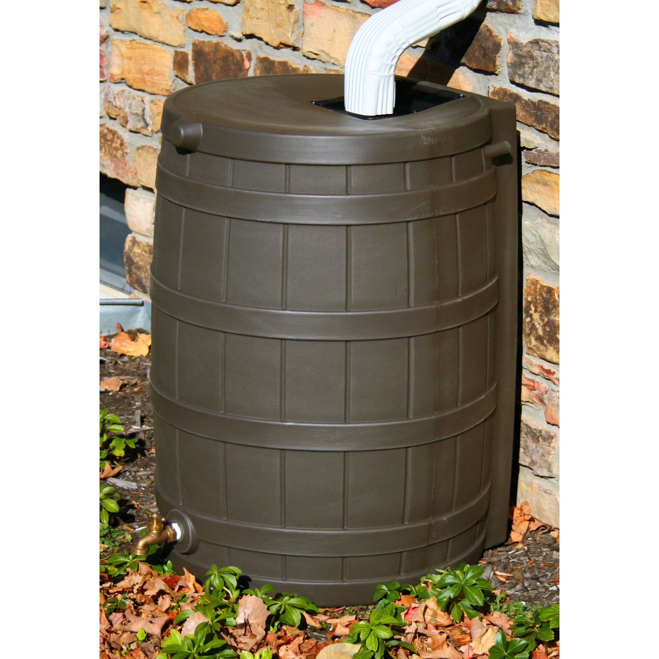 Good Ideas Rain Wizard 50 Gallon Rain Barrel Reviews Wayfair   Good Ideas Rain Wizard 50 Gallon Rain Barrel RW50 OAK 