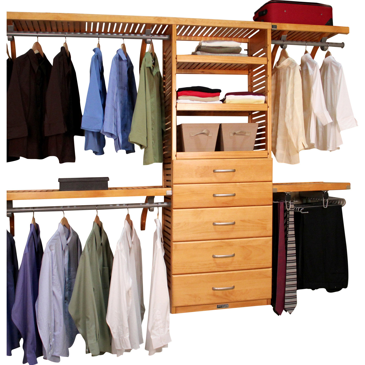John Louis Home 120" Wide Closet System & Reviews Wayfair