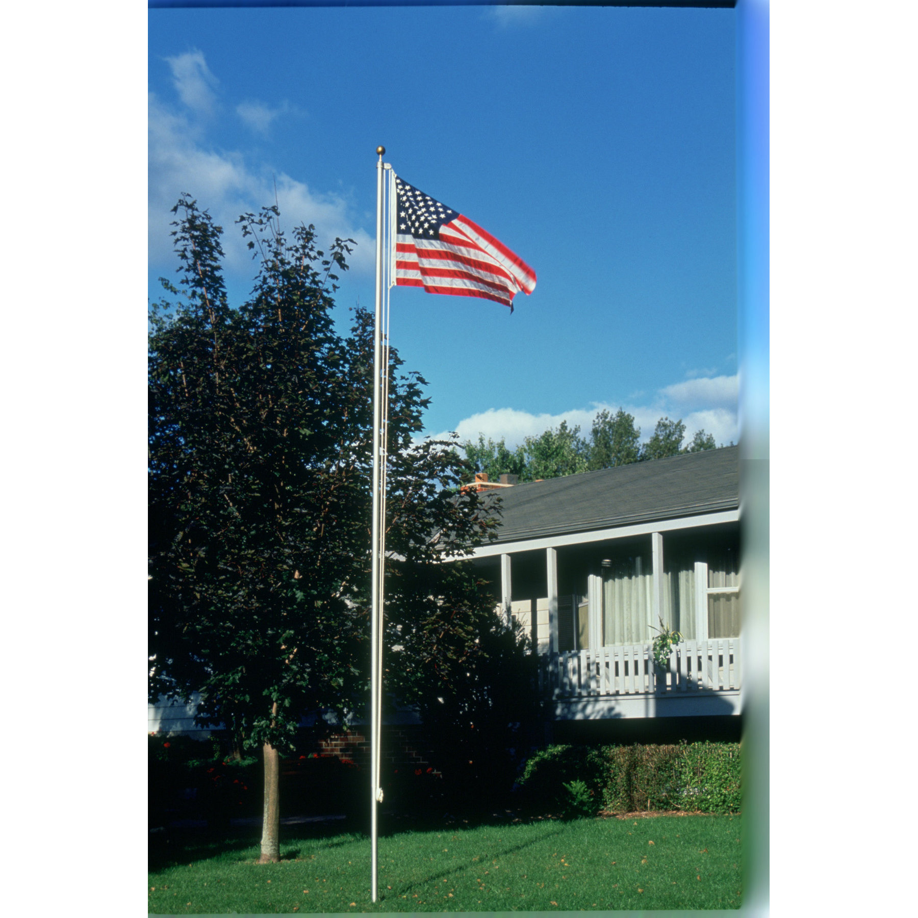 Olympus Flag and Banner 18' Ground Set US Flag and Flagpole Set