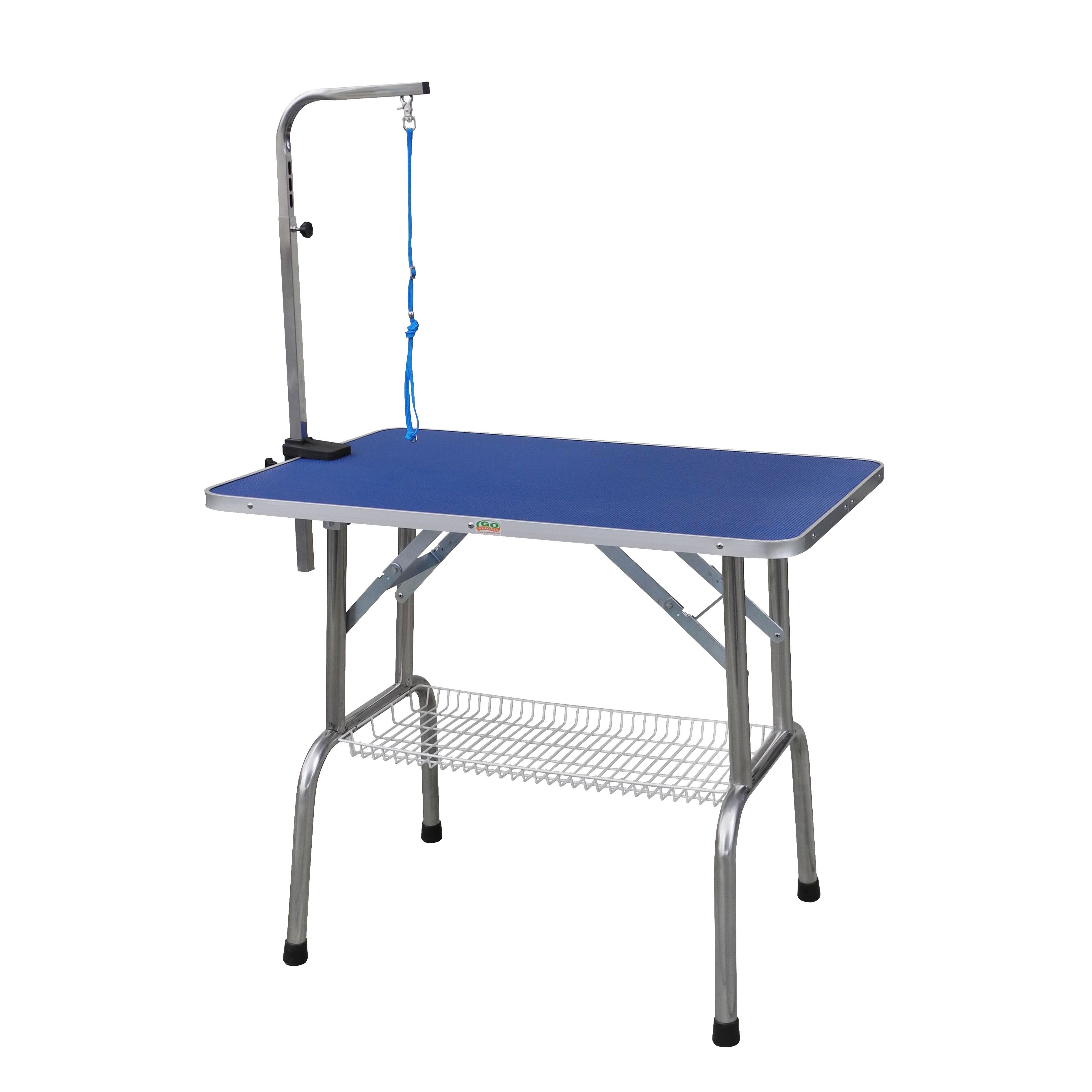 Go Pet Club Heavy Duty Stainless Steel Pet Grooming Table with Arm