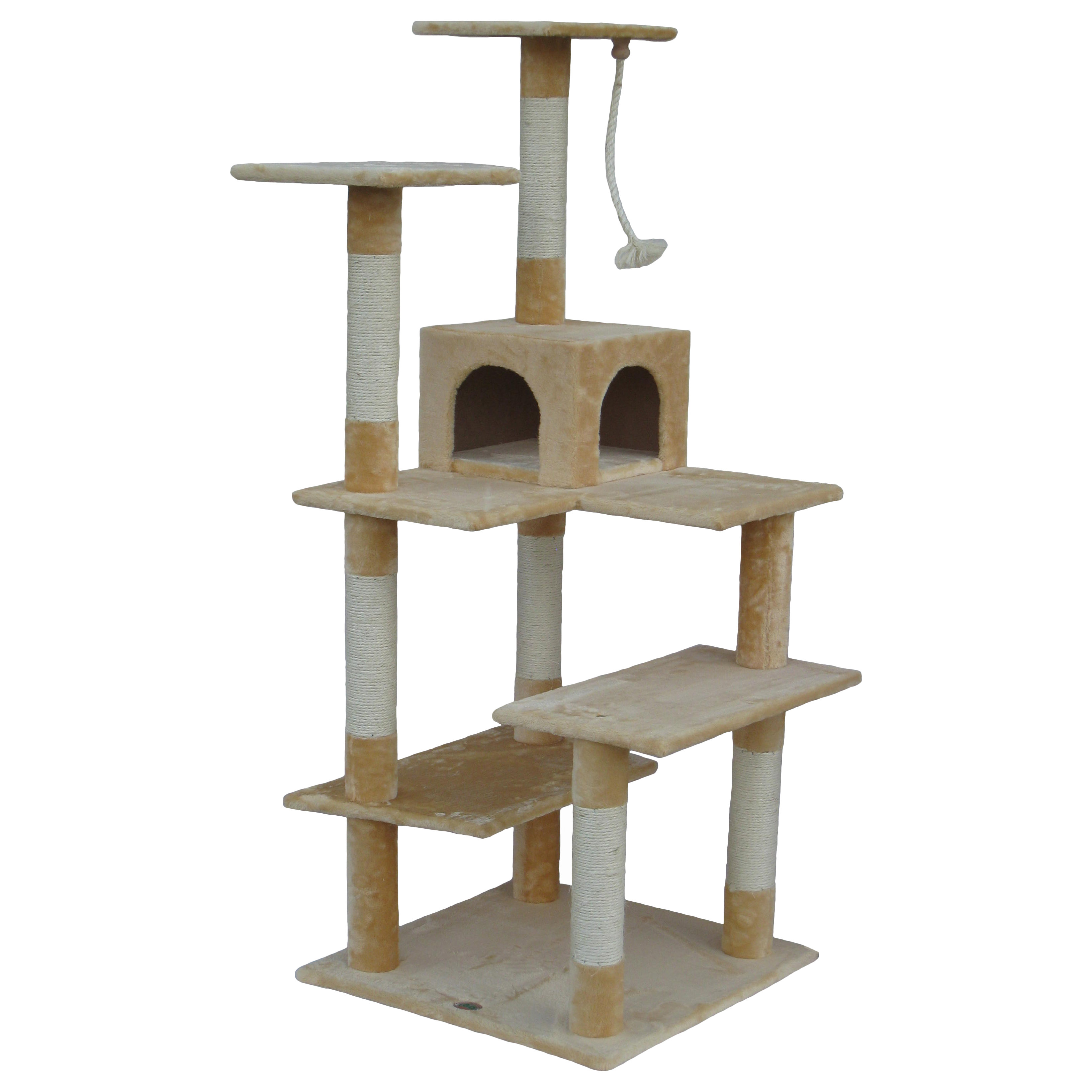 Go Pet Club 65 Cat Tree Condo House in Beige F55