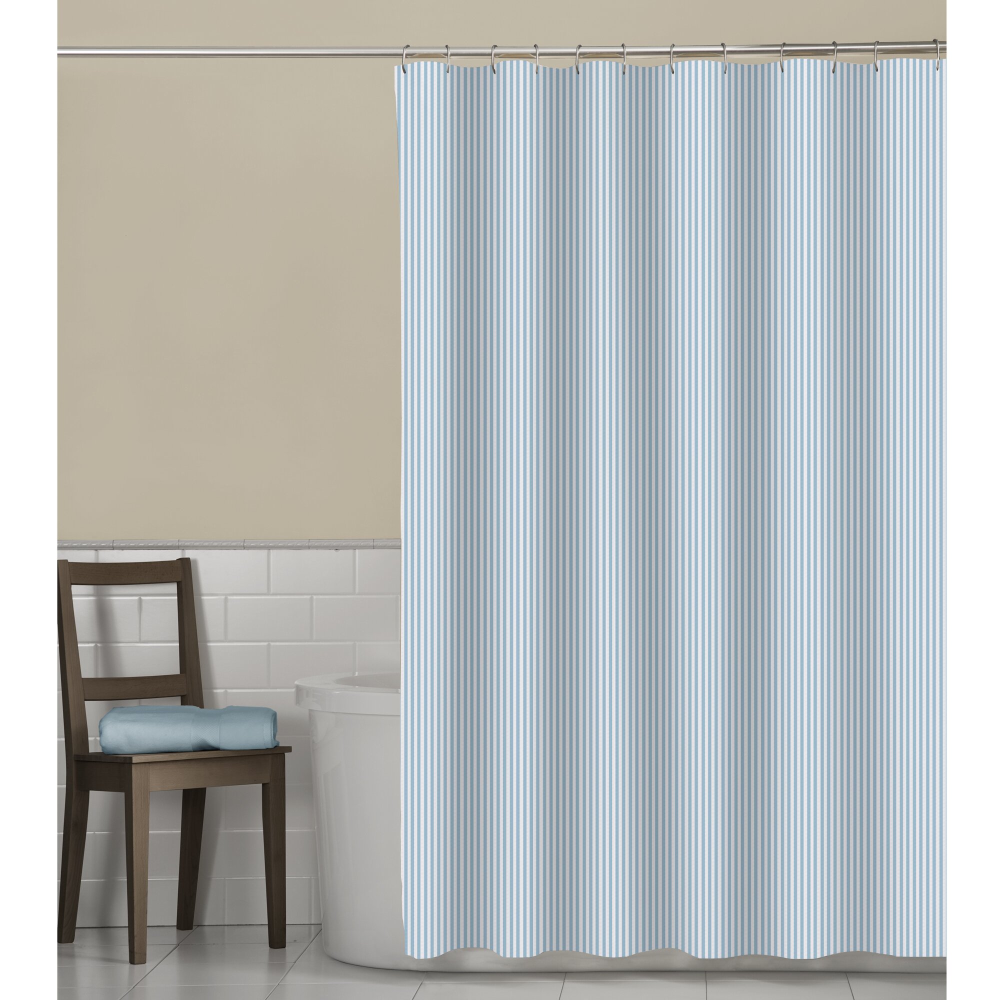 Maytex Seersucker Stripe Shower Curtain & Reviews | Wayfair