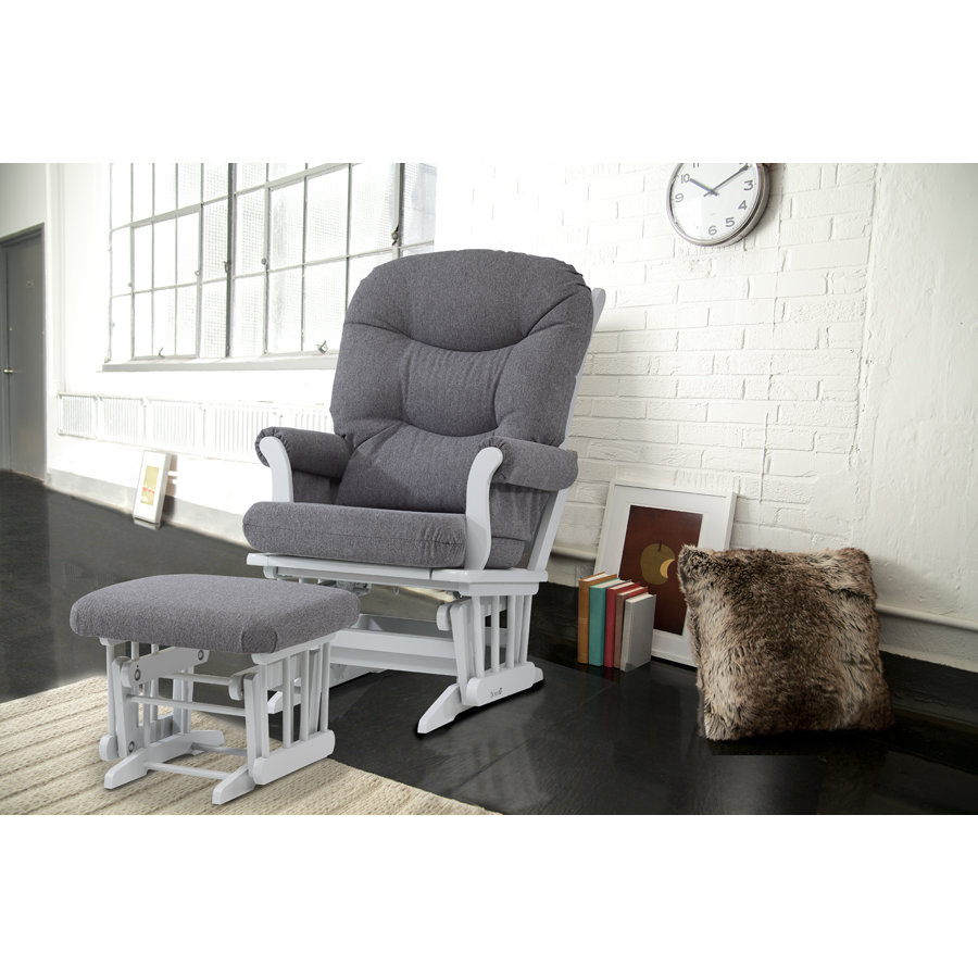 Dutailier Ultramotion Sleigh Glider With Plush Cushion And Dutailier Ultramotion Sleigh Glider And Ottoman