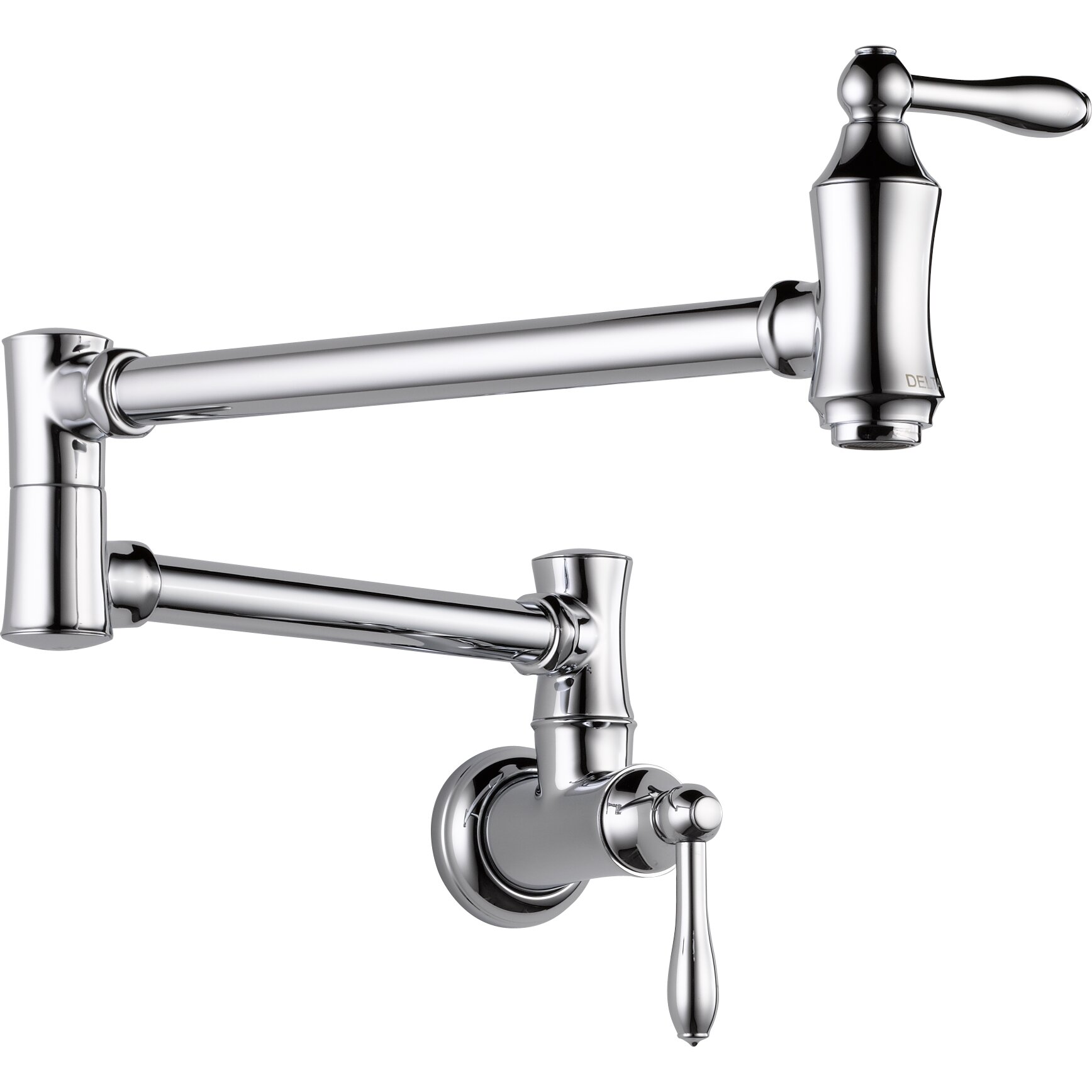 Delta Cassidy Traditional Double Handle Wall Mount Pot Filler Faucet