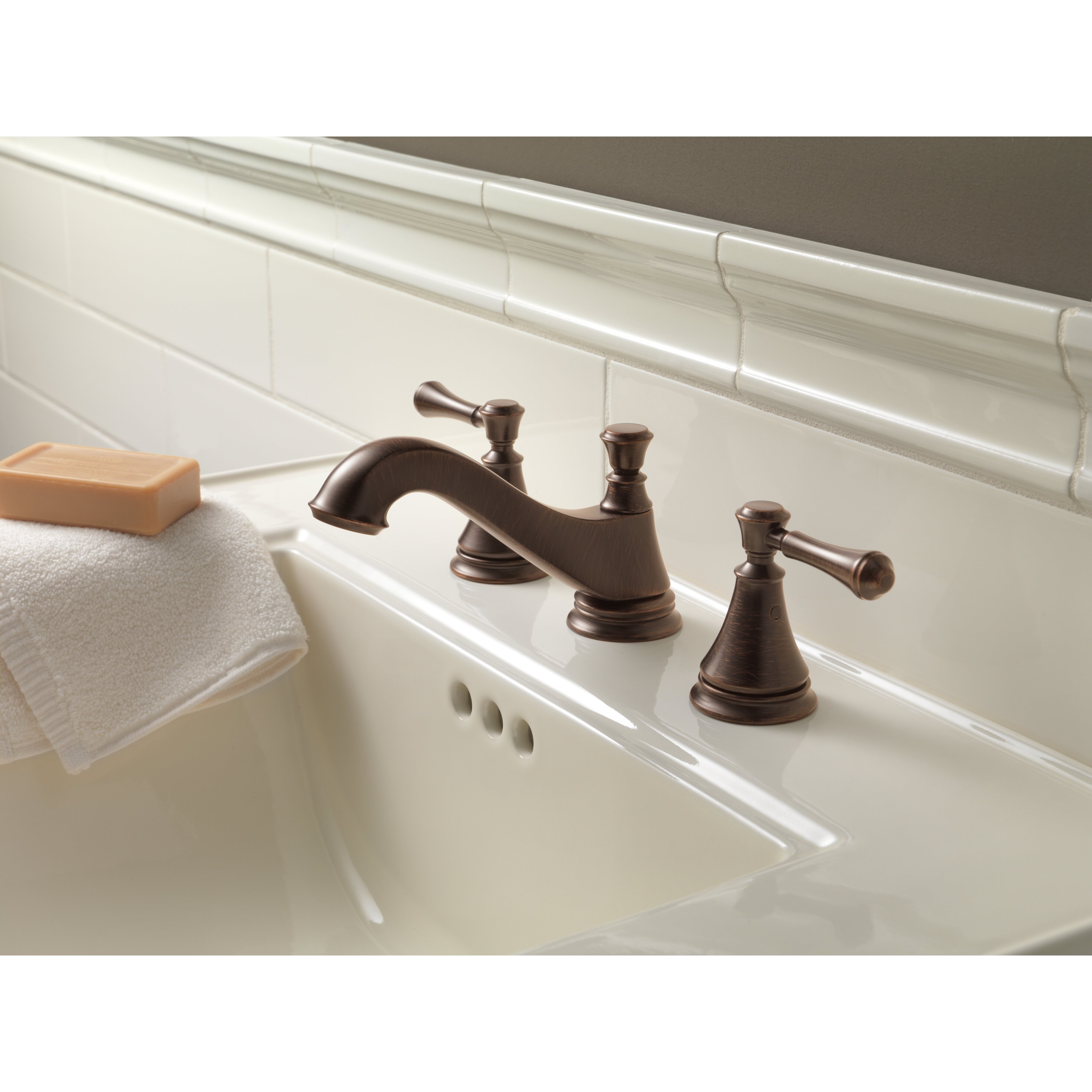 Faucet handle single delta bathroom cassidy centerset