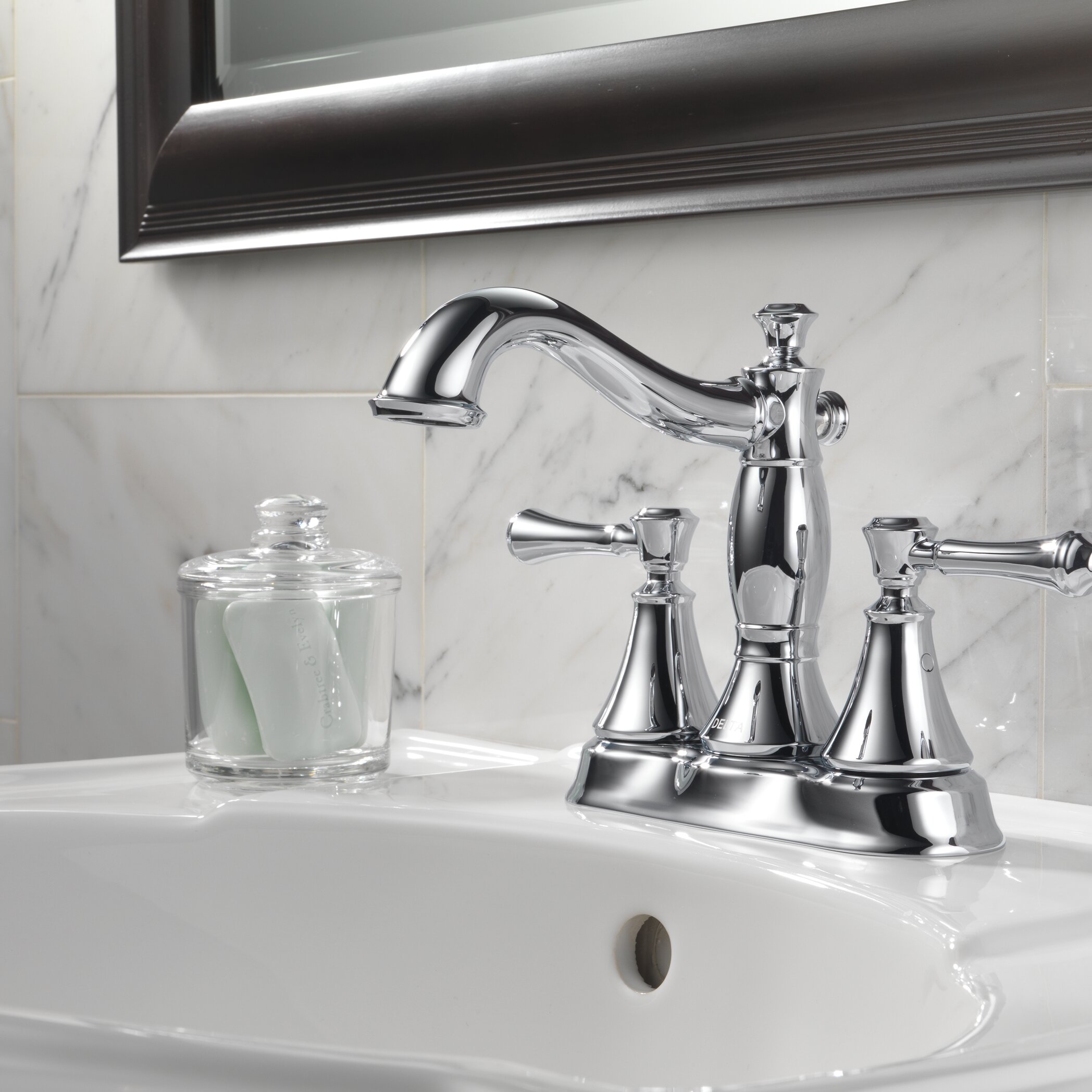 Delta Cassidy Double Handle Centerset Bathroom Faucet with ...