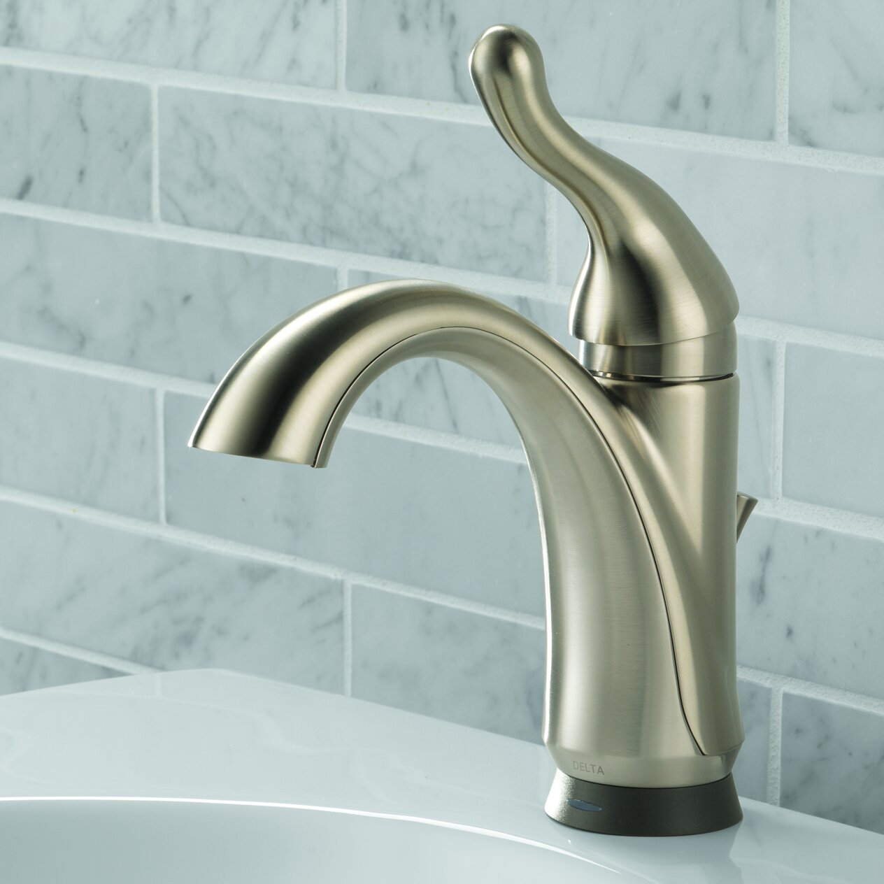 Delta Talbott Metering Faucet Single Handle With Drain Assembly Wayfair   Talbott Single Handle Lavatory 15960T SS DST 