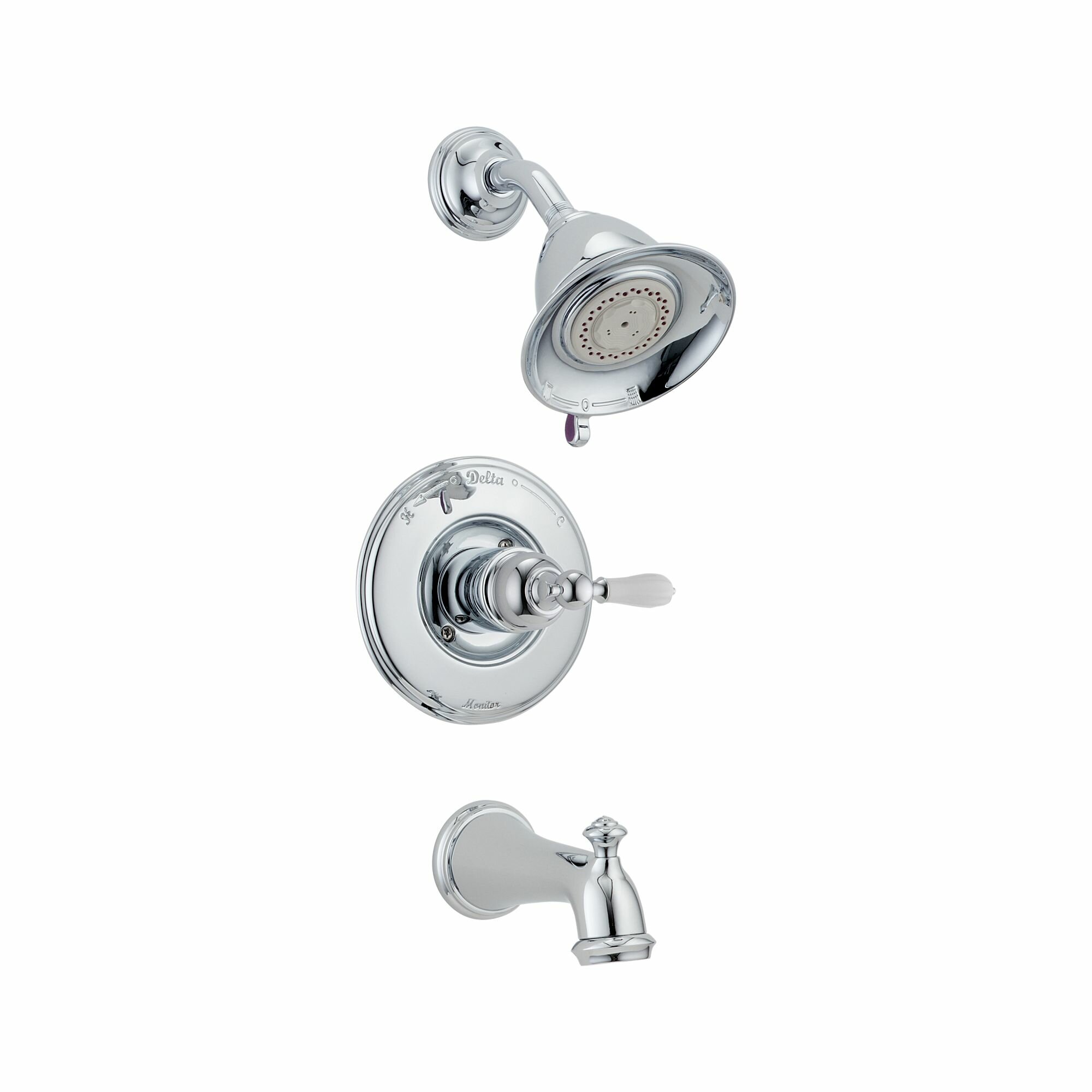 Delta Victorian Tub And Shower Faucet Trim Reviews Wayfair   Delta Victorian 7 Diverter Tub And Shower Faucet Trim T14455 