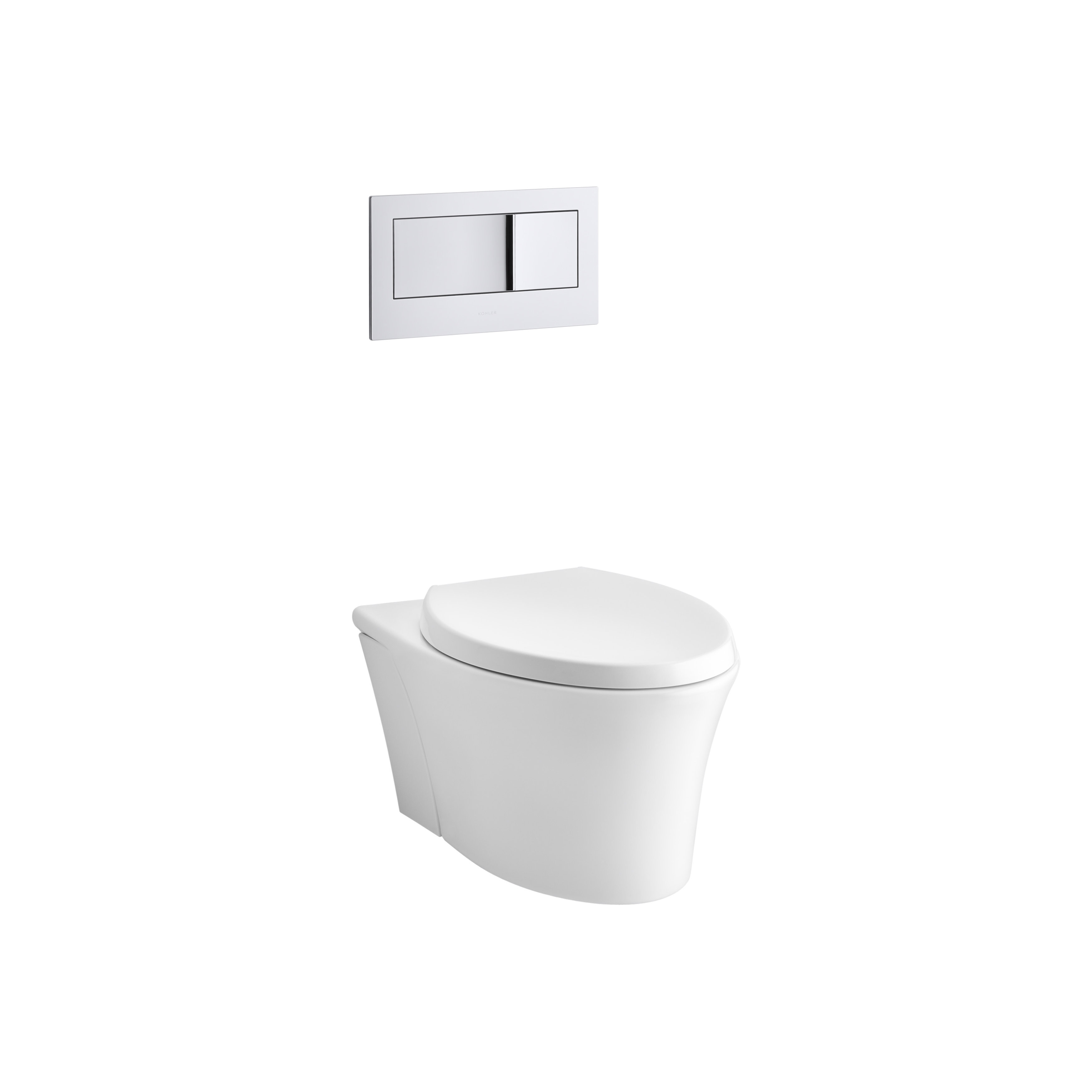 Kohler Veil OnePiece Elongated DualFlush WallHung Toilet with Reveal