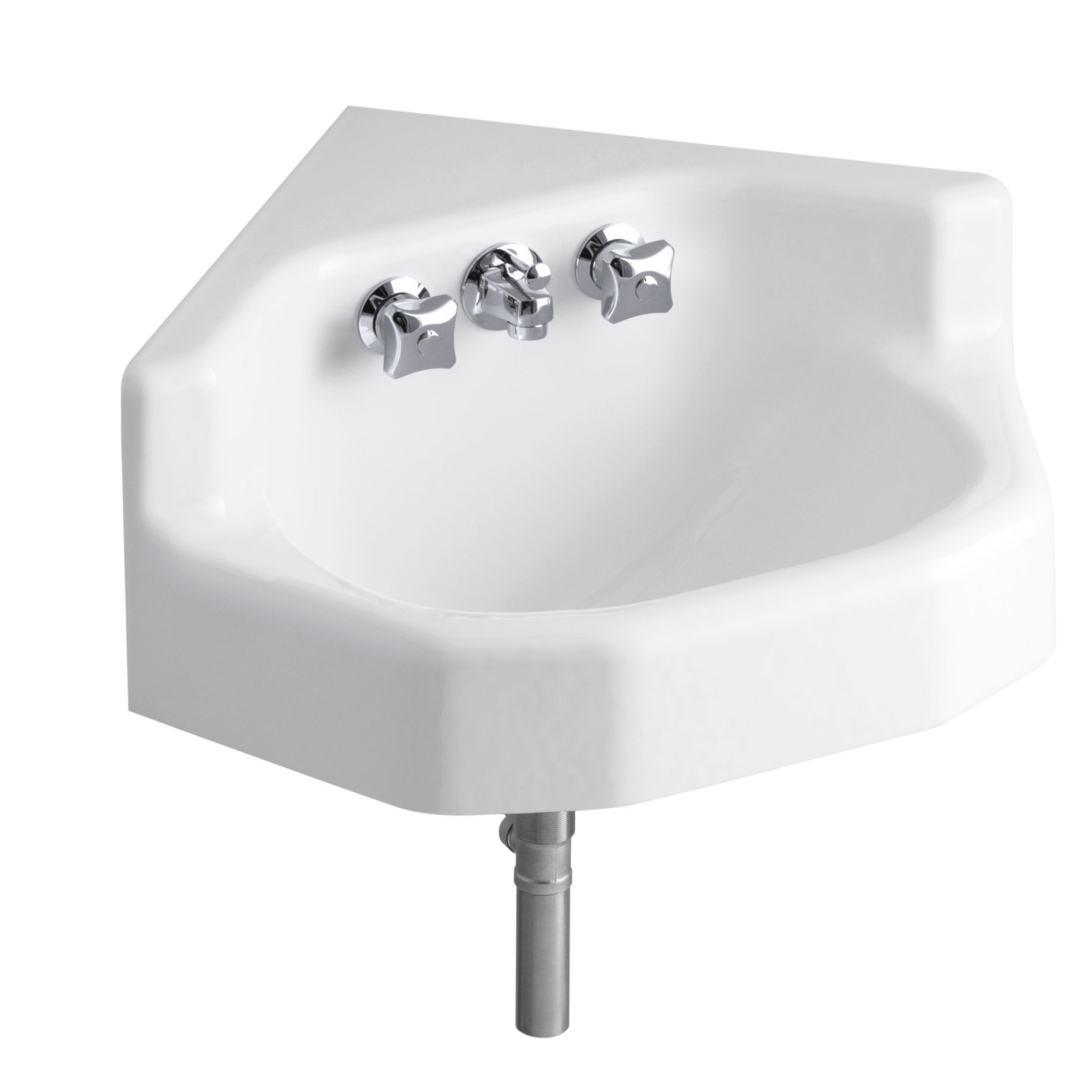 Marston%2B16%2522%2BX%2B16%2522%2BCorner%2BWall Mount%252FShelf%2BBack%2BBathroom%2BSink%2Bwith%2BFactory Installed%2BTriton%2BFaucet 