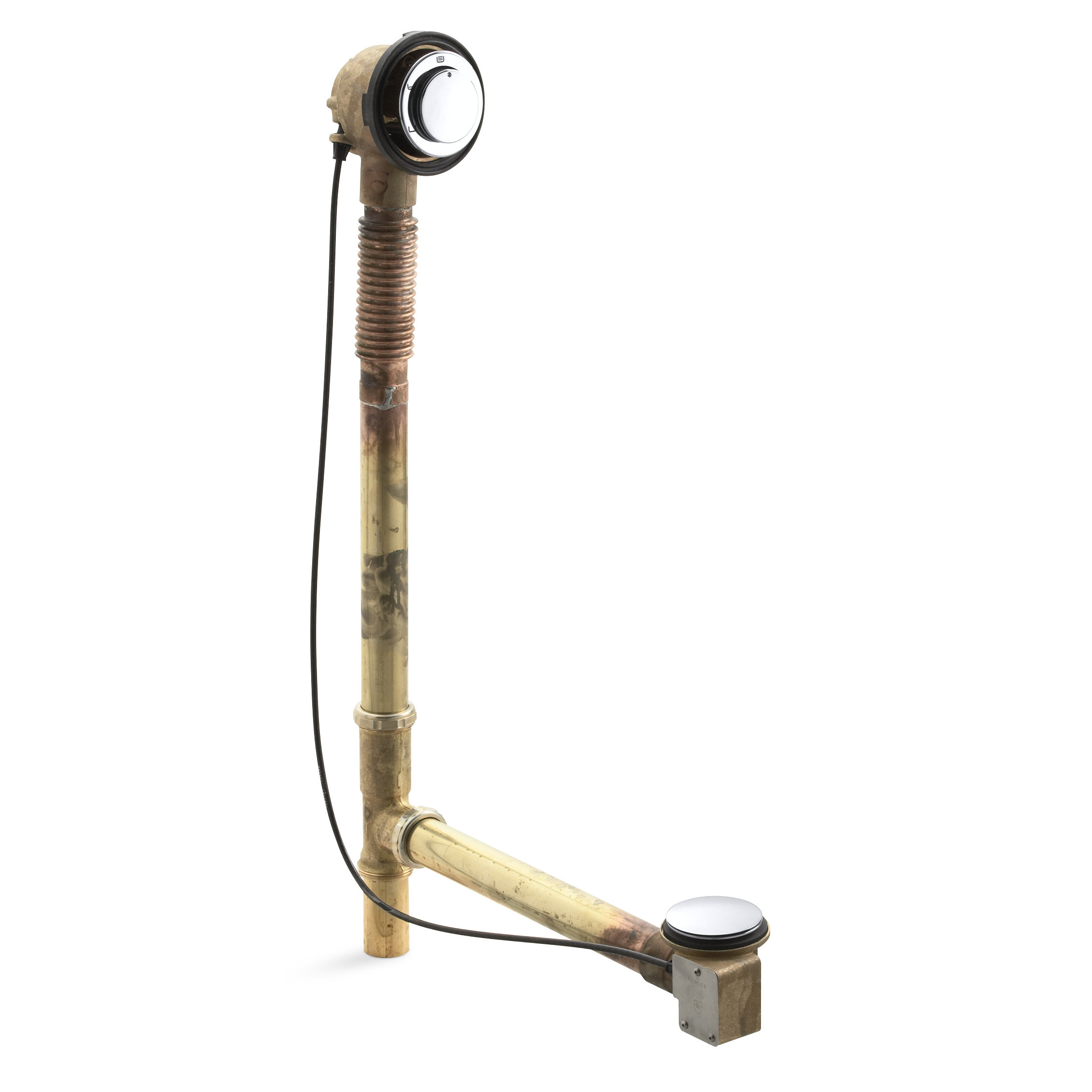 Kohler Clearfloclosing 3" PushTouch Tub Drain with Overflow Wayfair