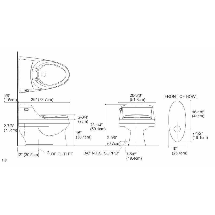 Kohler San Raphael One-Piece Elongated 1.6 GPF Toilet with Ingenium ...