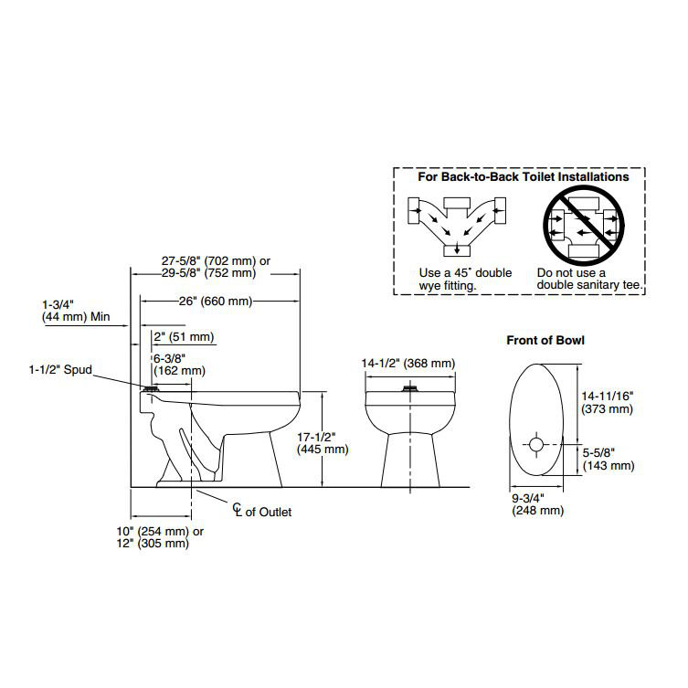 Kohler Highcliff 1.6 GPF 171/2" Ada Elongated Toilet Bowl with Top
