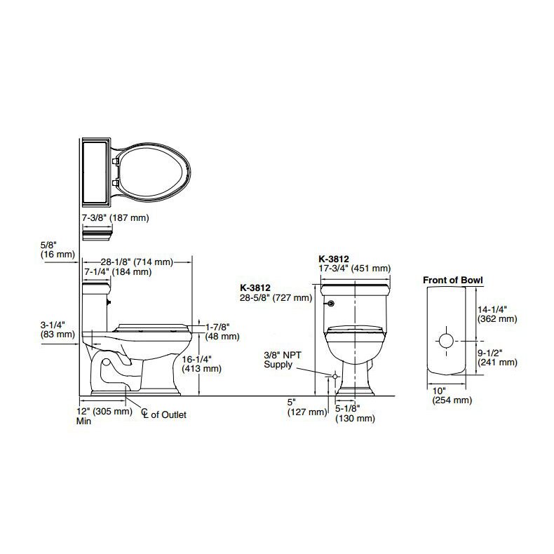 Kohler Memoirs Classiccomfort Height One-Piece Elongated 1.28 GPF ...