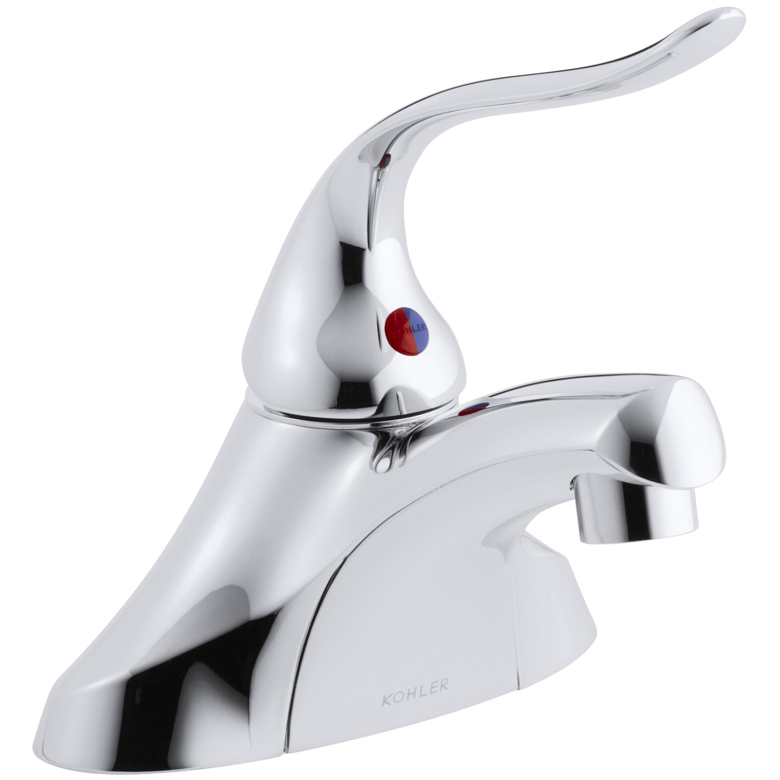 Kohler Coralais Single Control Centerset Lavatory Faucet With Ground Joints 0.5 GPM Spray Grid Drain And 5 Lever Handle 15597 5P 
