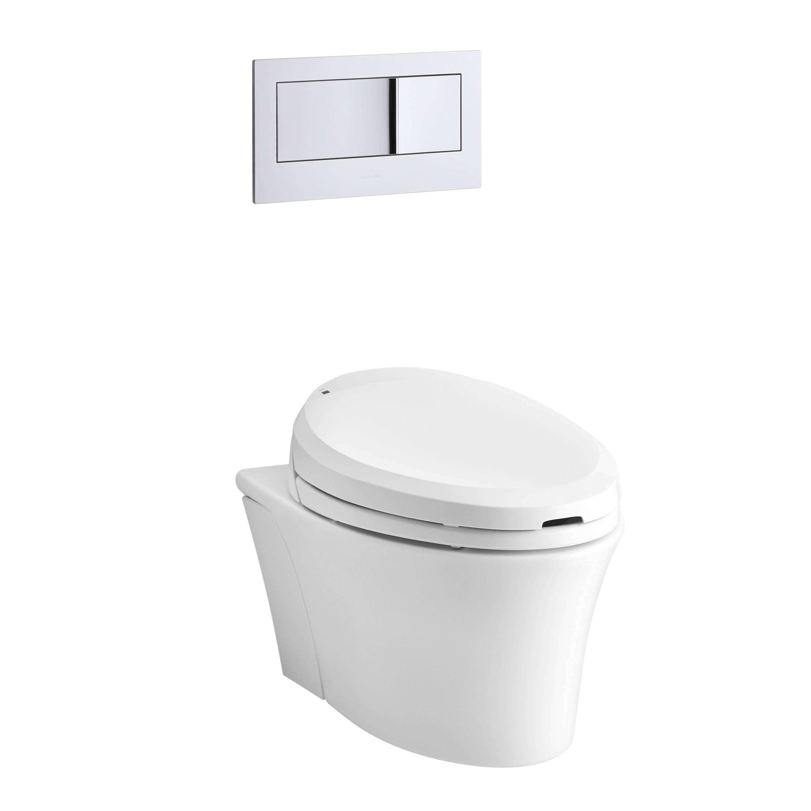 Kohler Veil One-Piece Elongated Dual-Flush Wall-Hung Toilet with C3 ...