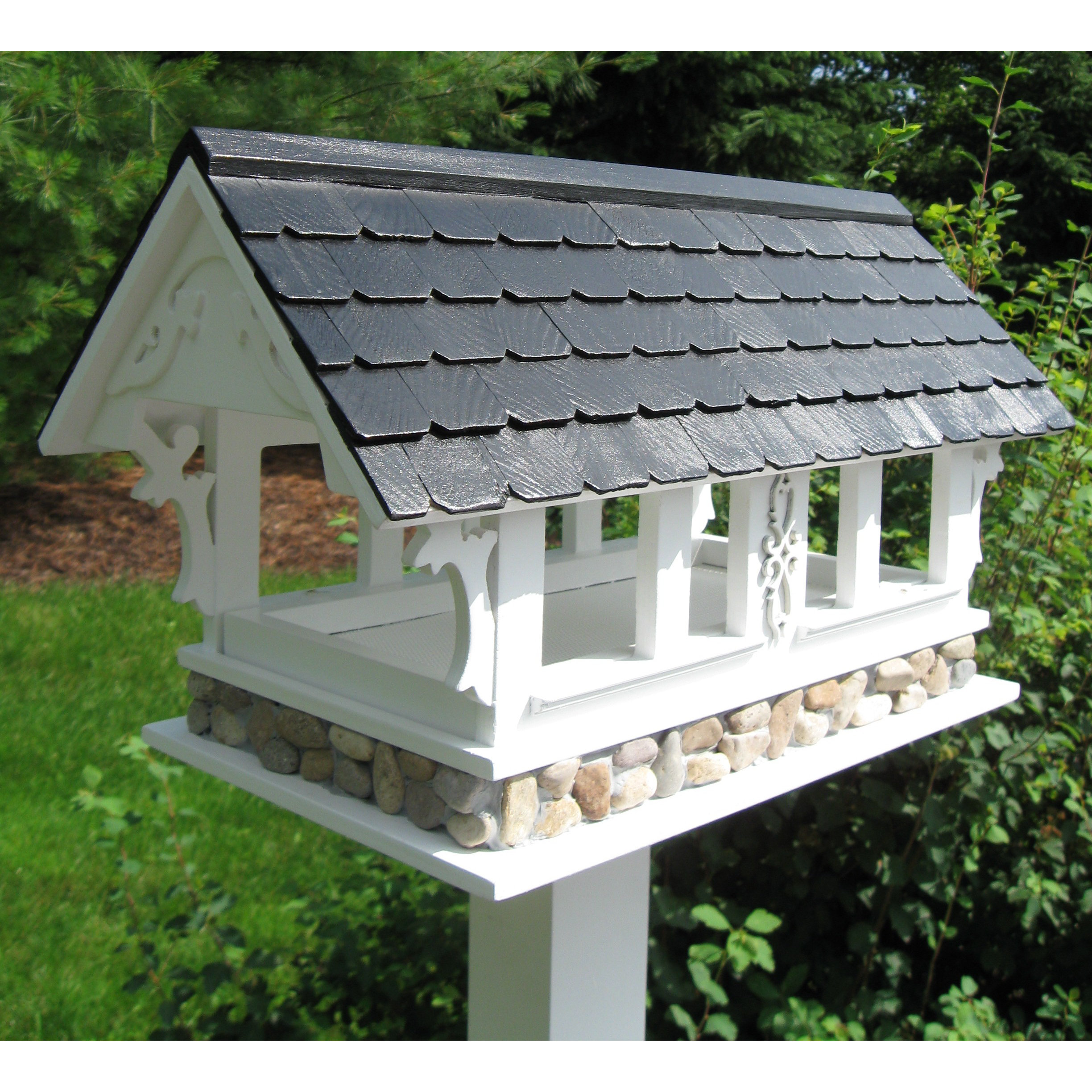 Home Bazaar Signature Series Covered Bridge Gazebo Bird Feeder