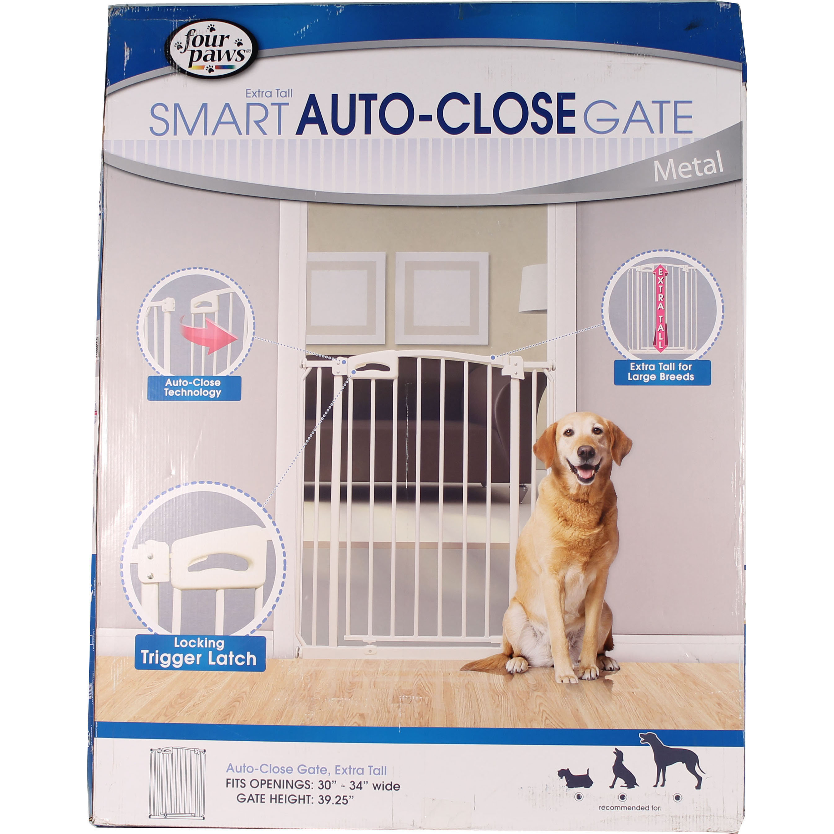 Four Paws Extra Tall Auto Closing Metal Dog Gate Wayfair