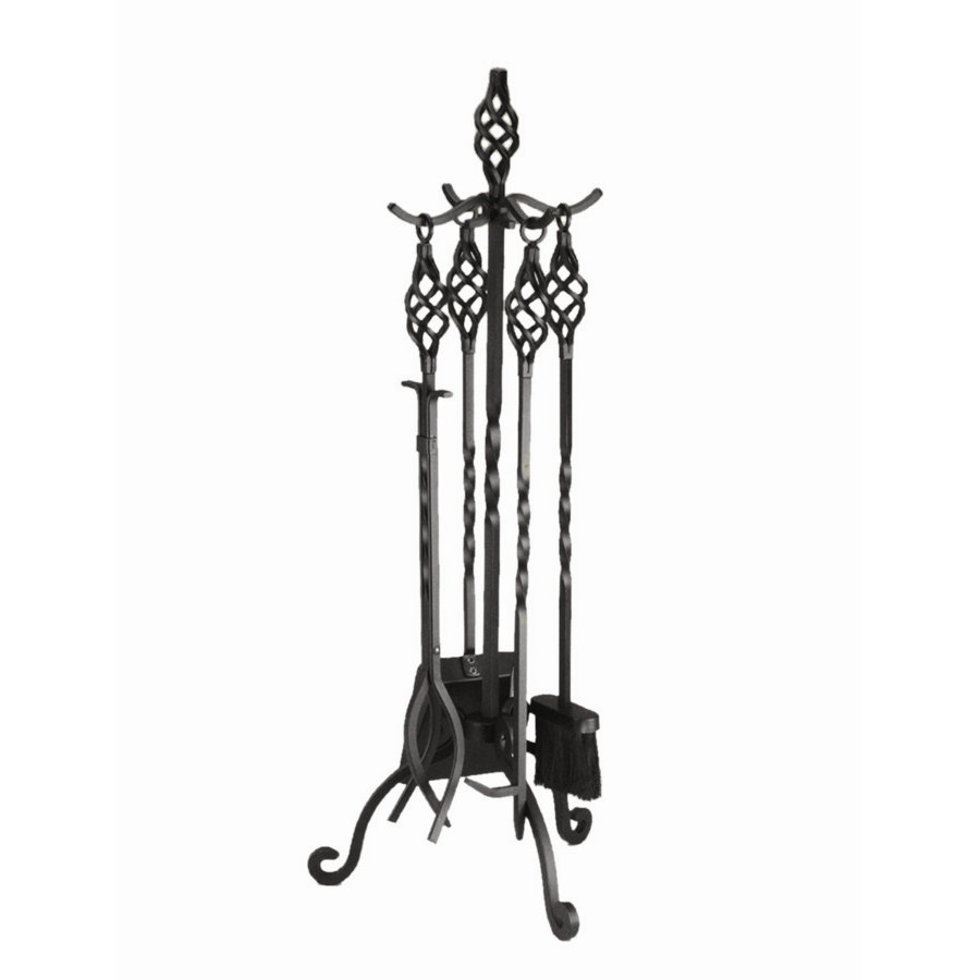 Minuteman Adams 4 Piece Wrought Iron Fireplace Tool Set & Reviews Wayfair