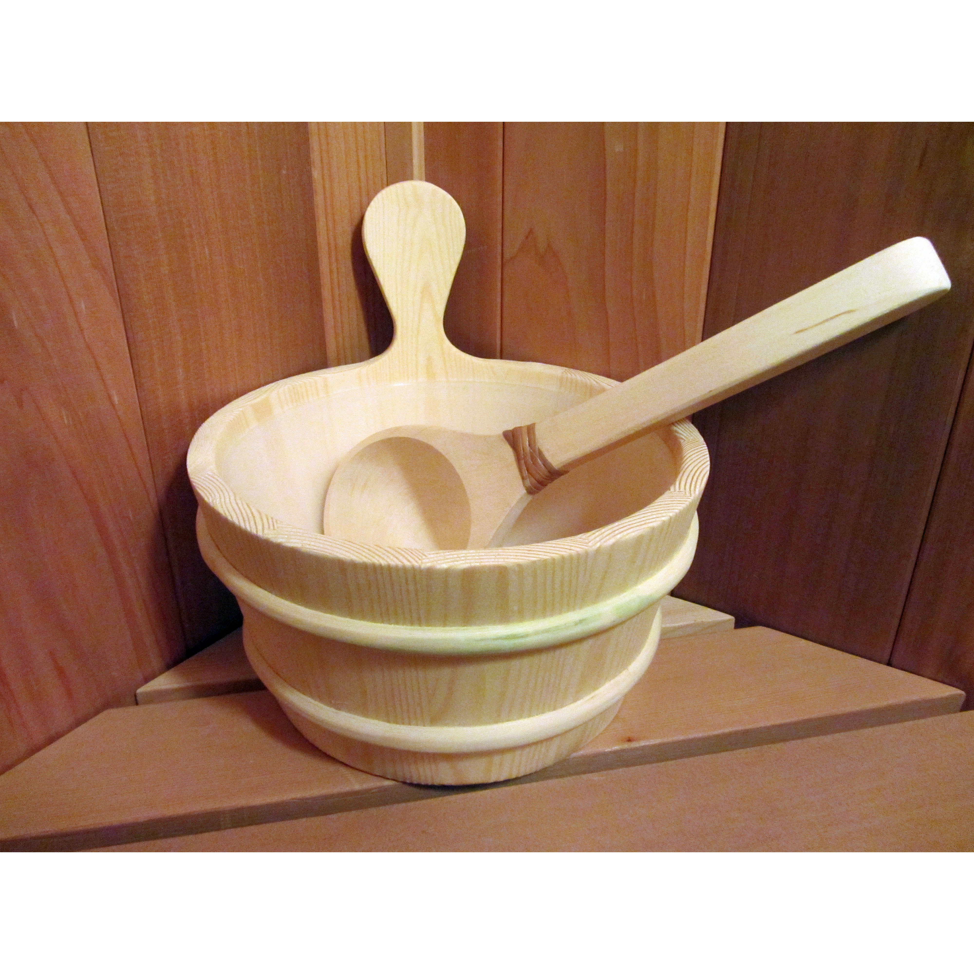Baltic Leisure Wooden Water Bucket and Ladle Set with Liner & Reviews