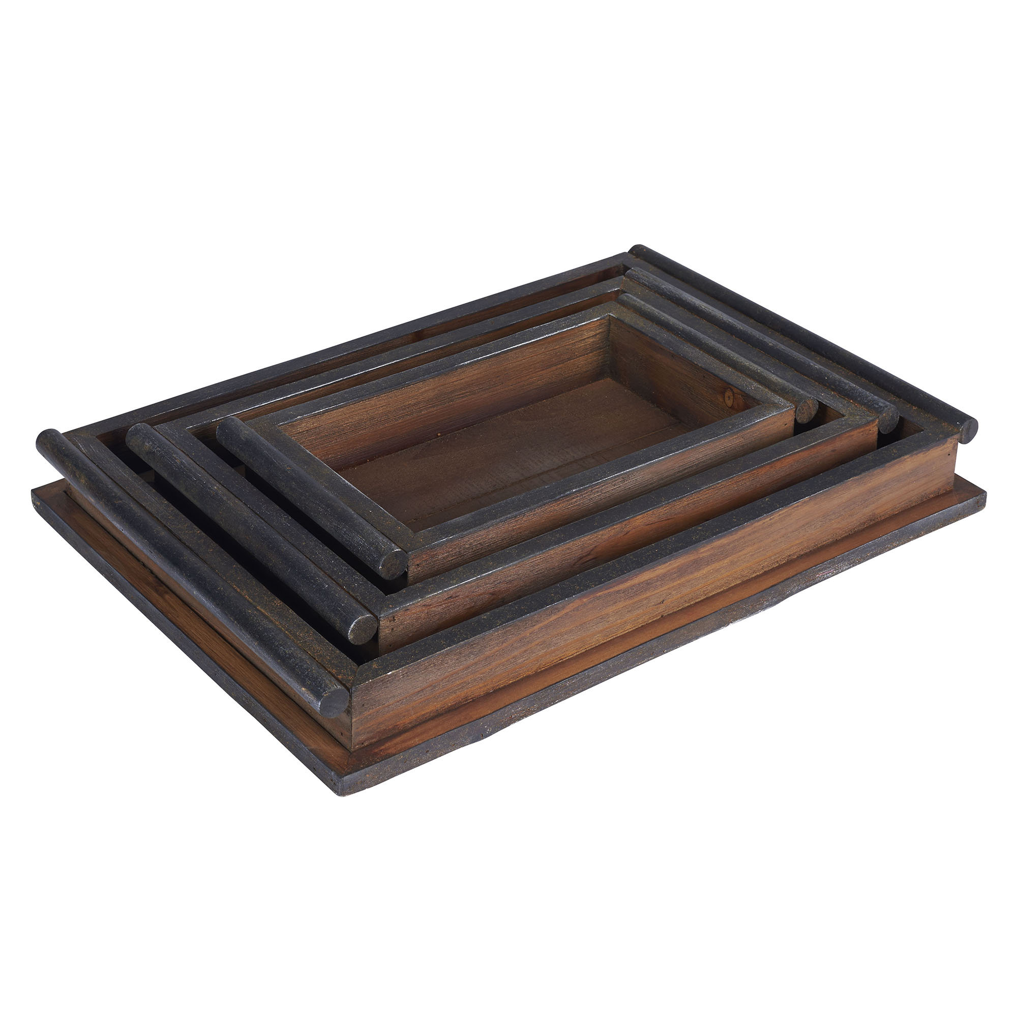 Household Essentials 3 Piece Wooden Tray Set & Reviews Wayfair