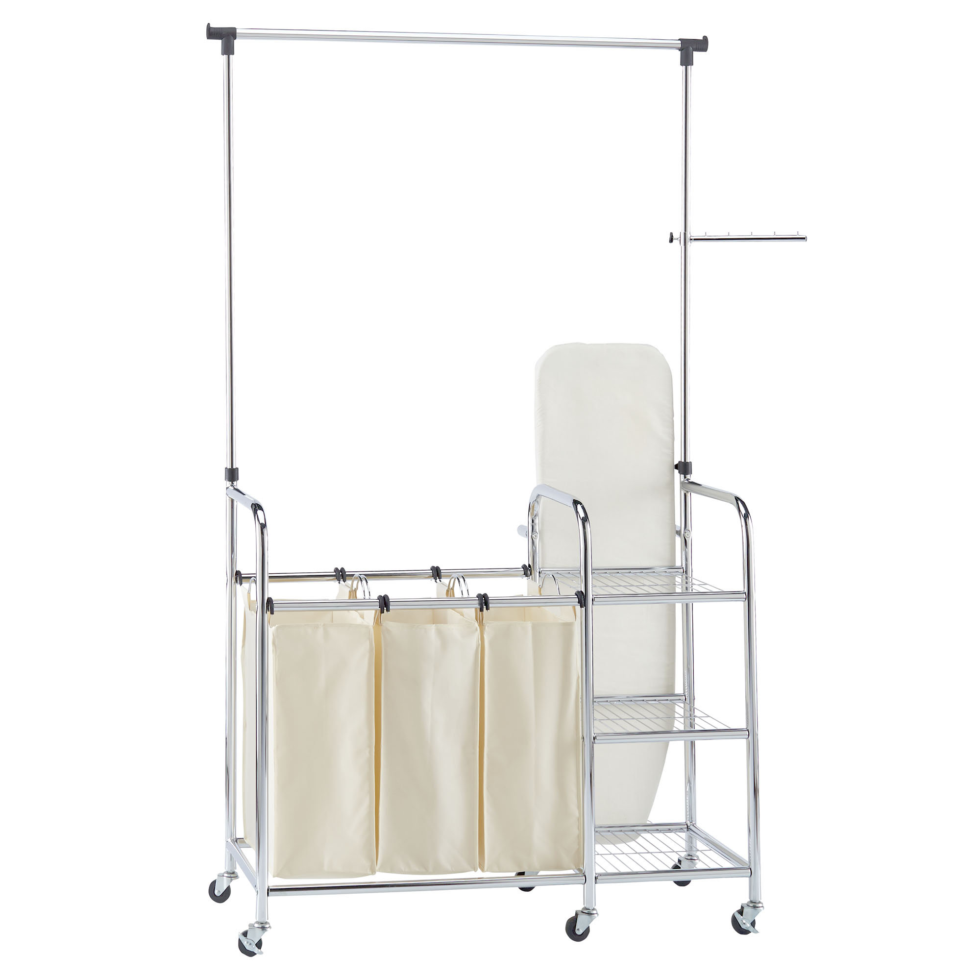 Household Essentials Laundry Sorter Ironing Center with Garment Rack