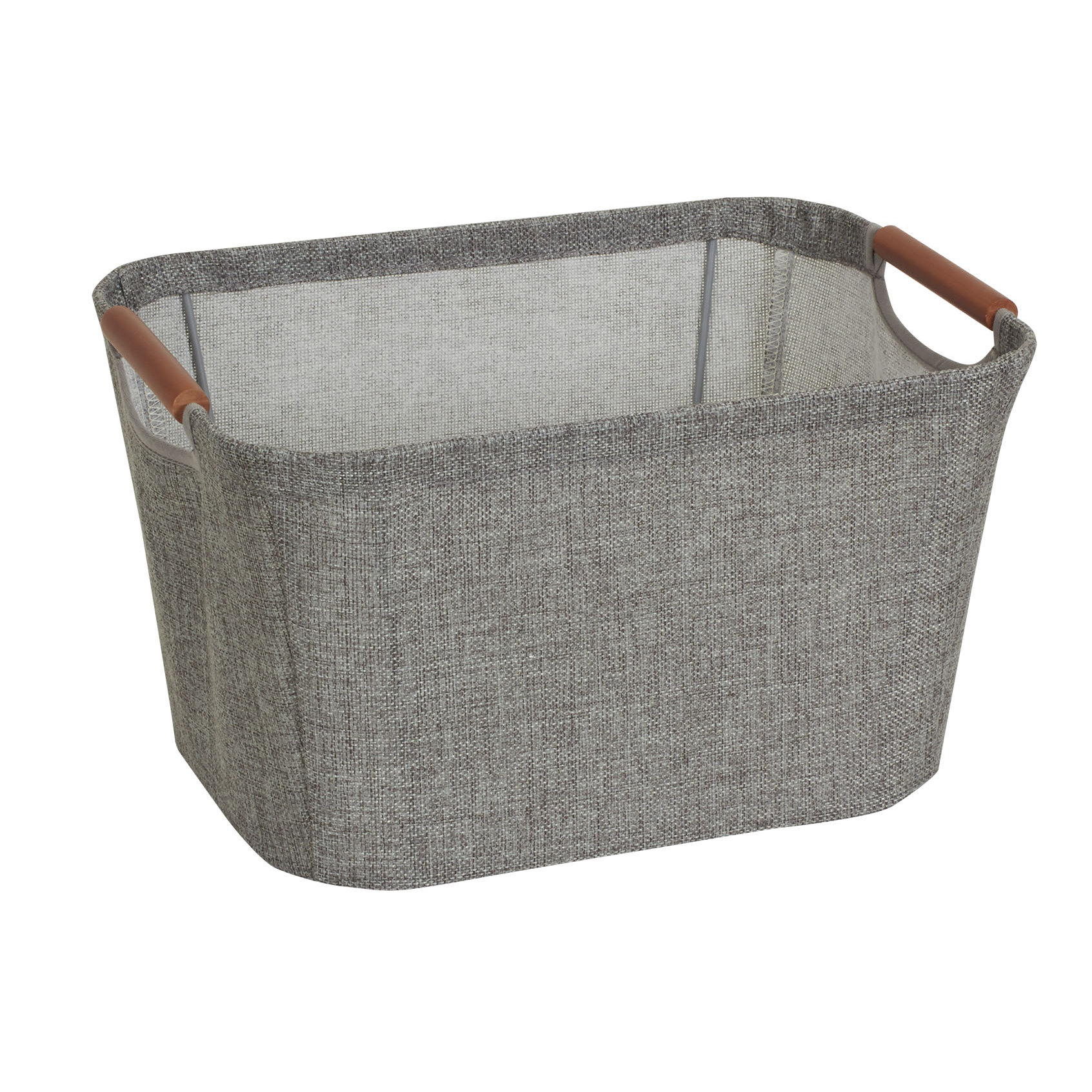 Household Essentials Tapered Storage Bin with Wood Handle & Reviews