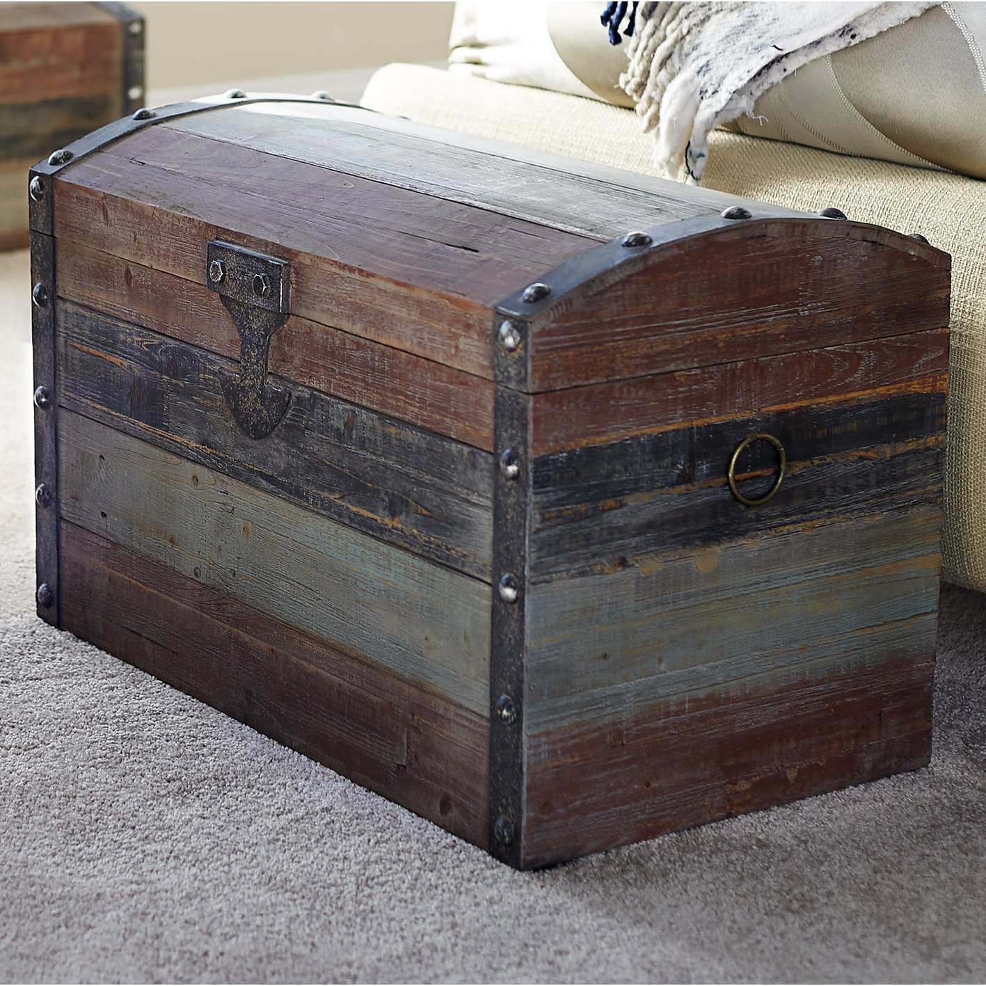 Household Essentials Large Weathered Wooden Storage Trunk & Reviews Wayfair