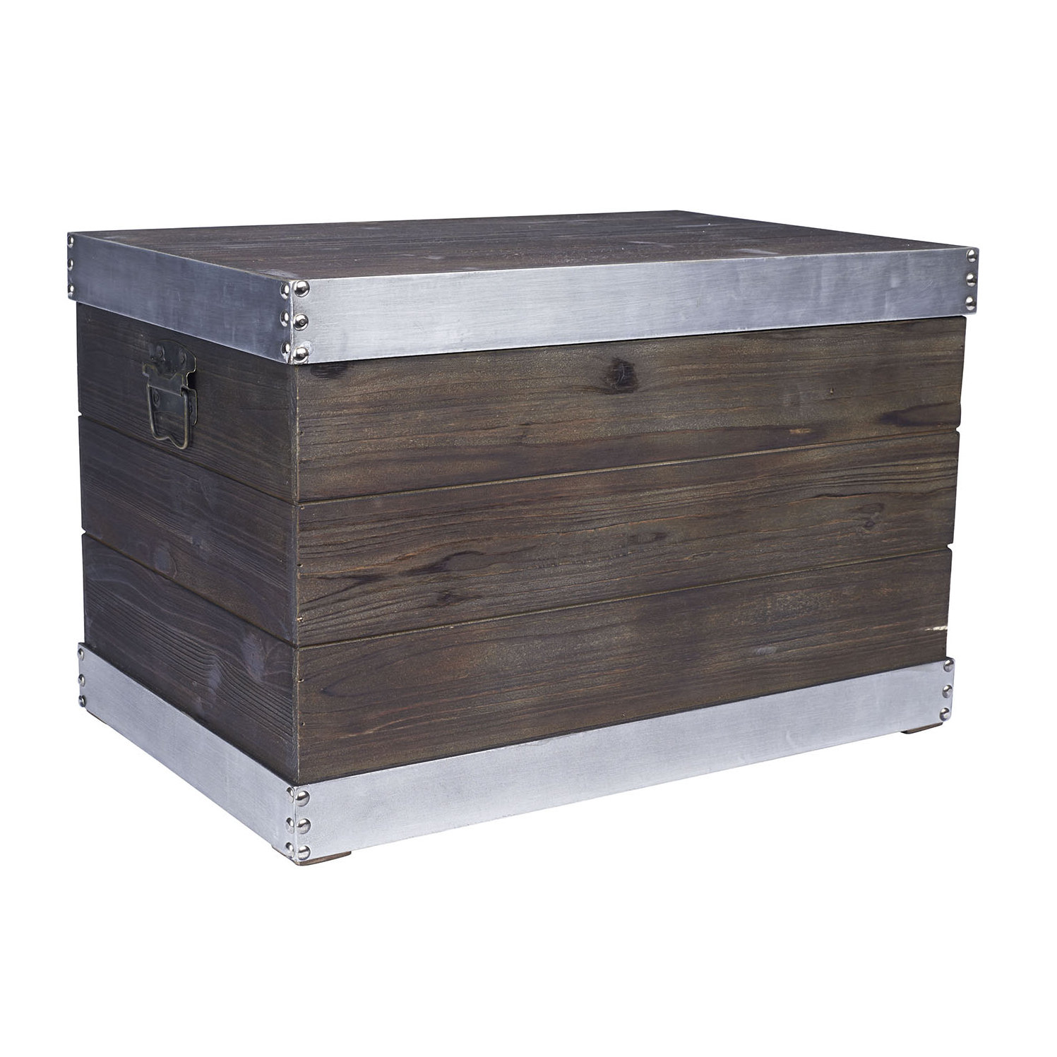 Household Essentials Large Trim Wooden Storage Trunk & Reviews Wayfair