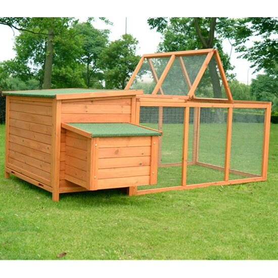 Aosom Pawhut Wood Chicken Coop Rabbit Hen House Nest Huge 