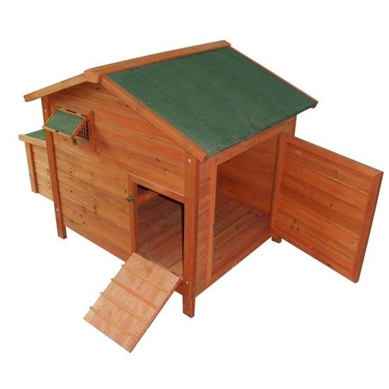 Pawhut Deluxe Wooden Large Chicken Coop/Hen House with 2 Roosting 