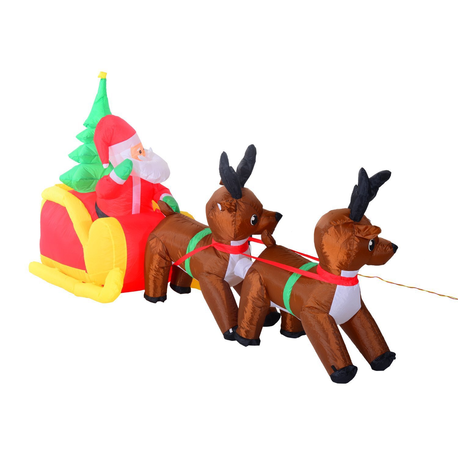 aosom inflatable led lit christmas santa and reindeer lawn aosom inflatable led lit christmas santa and reindeer lawn