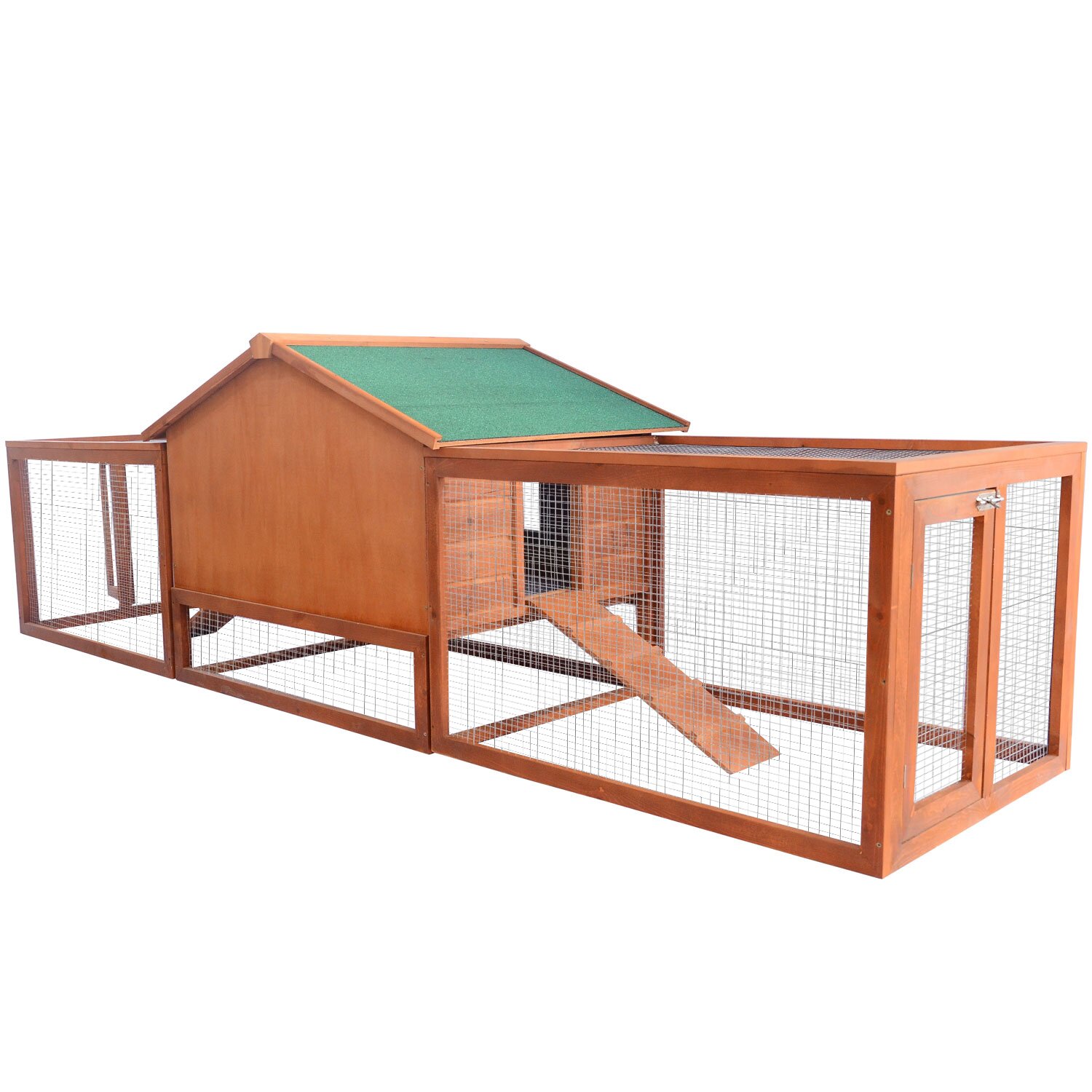 Aosom Pawhut 122" Deluxe Wooden Rabbit Hutch/Chicken Coop ...