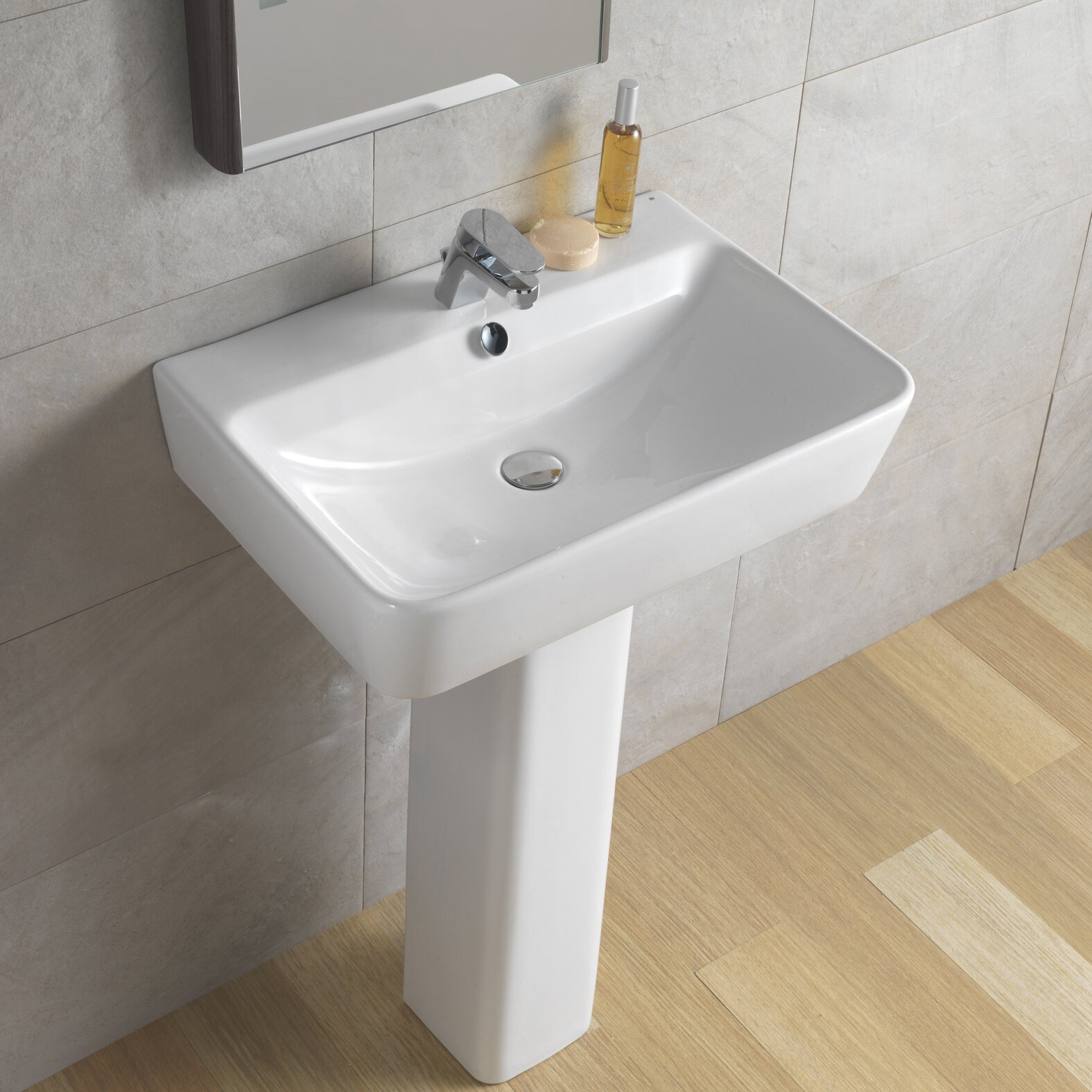 Bissonnet Emma Full Pedestal Overflow Bathroom Sink & Reviews | Wayfair