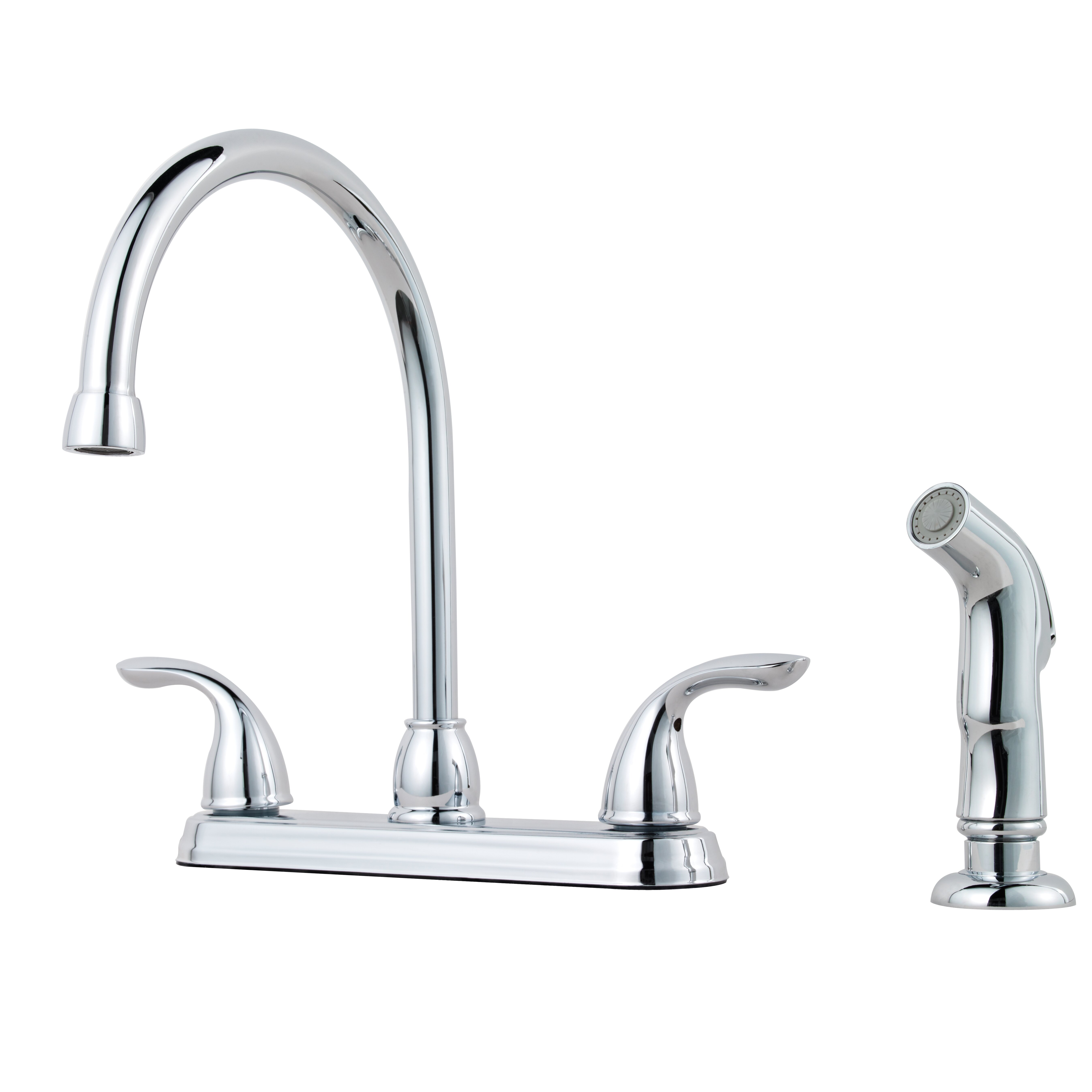 Pfister Double Handle Kitchen Faucet With Side Spray Reviews Wayfair   Double Handle Kitchen Faucet With Side Spray 