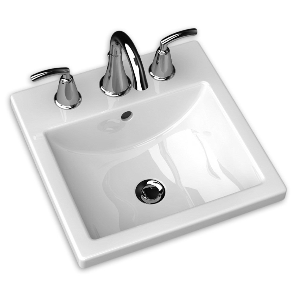 American Standard Studio Carre Countertop Bathroom Sink with Center
