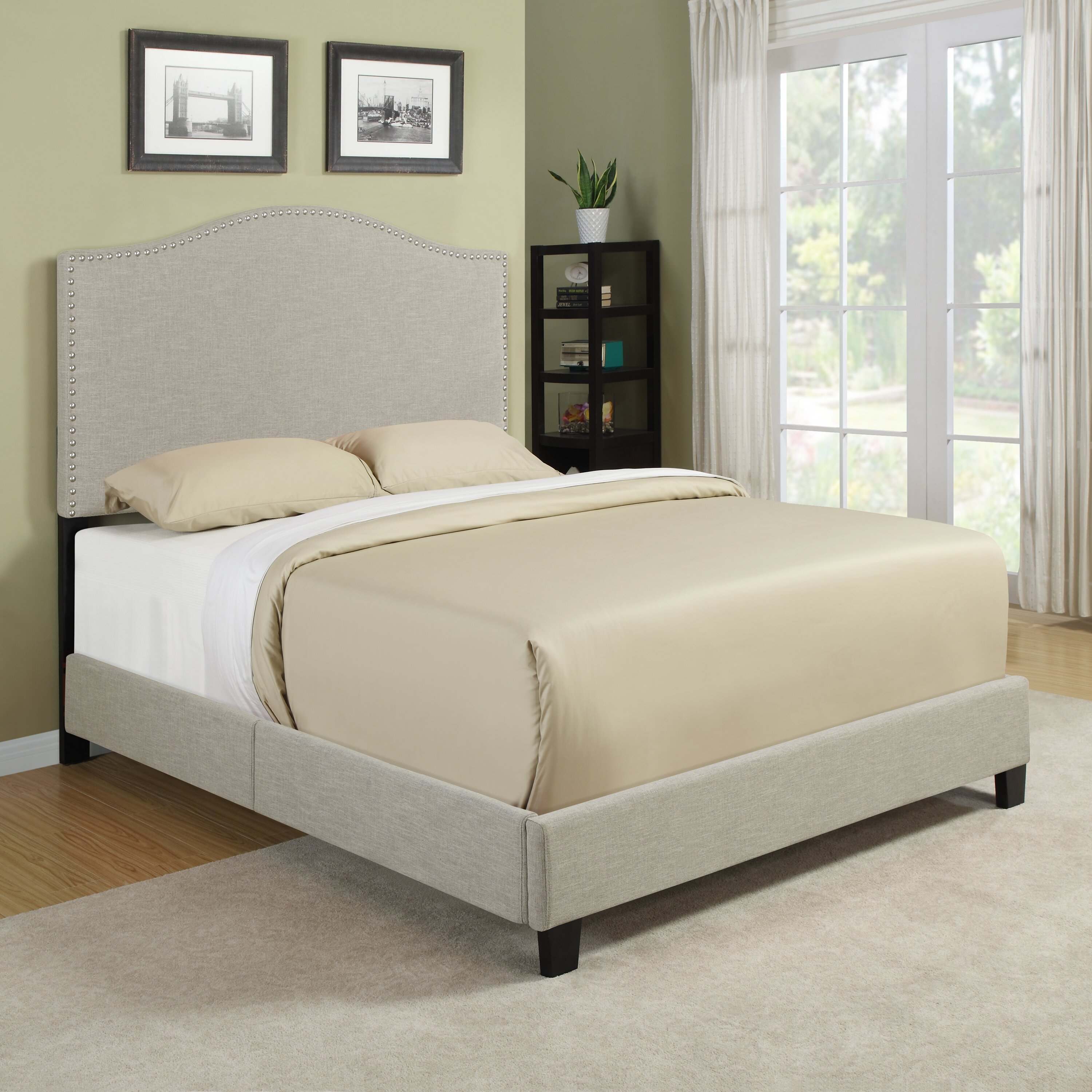 Handy Living Queen Upholstered Panel Bed & Reviews | Wayfair