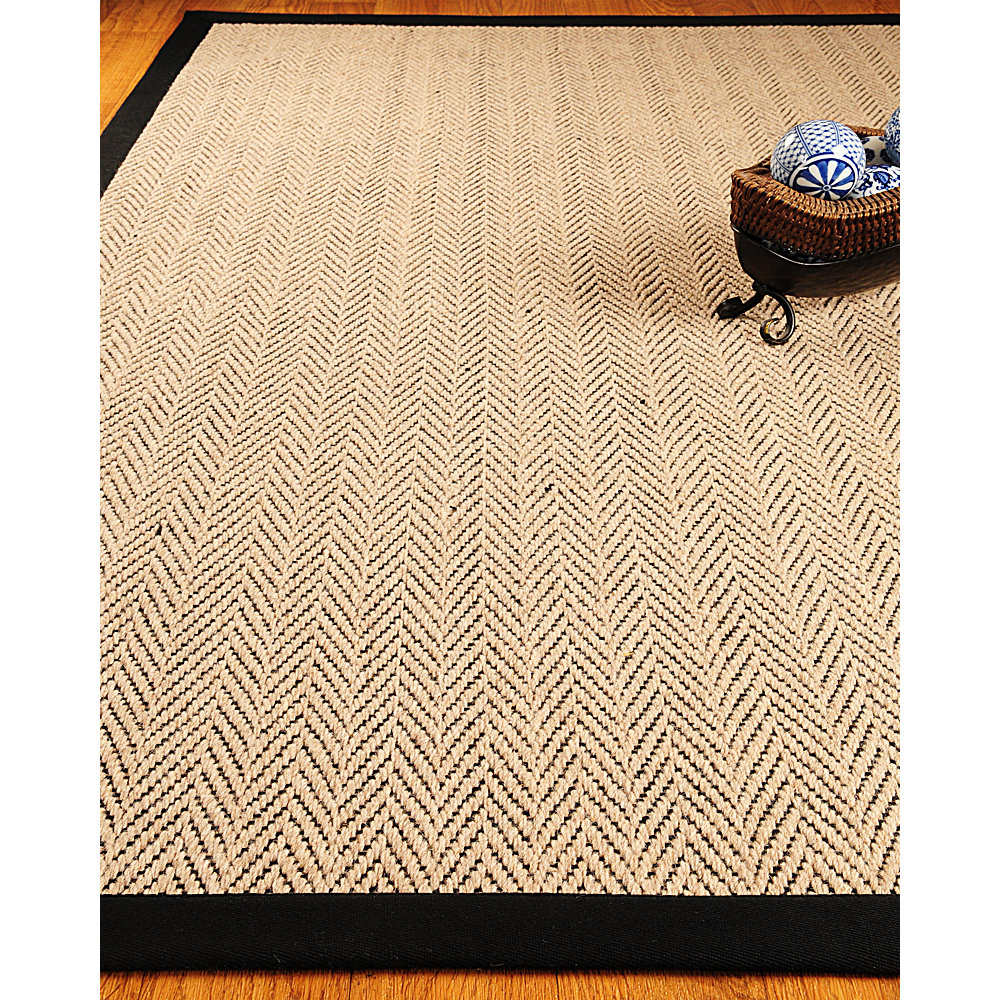 Natural Area Rugs Jute Emerson Cream / Black Area Rug & Reviews Wayfair