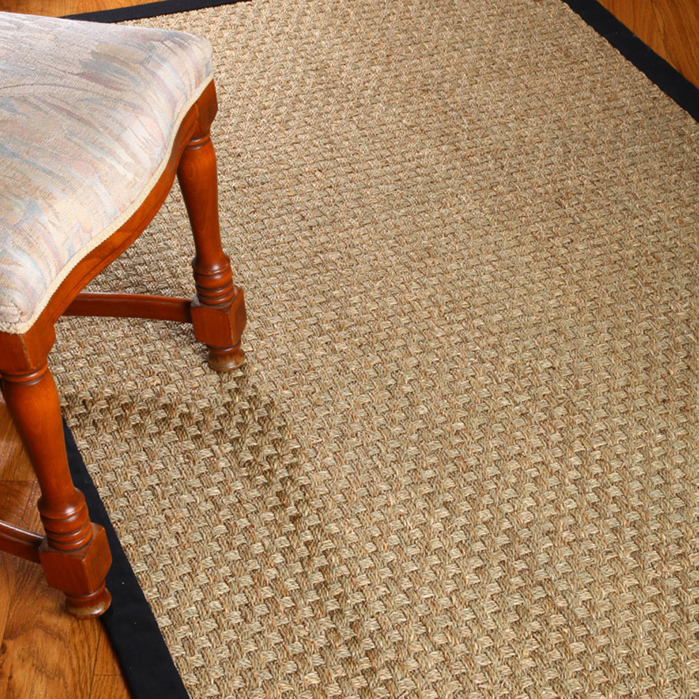 Natural Area Rugs Seagrass Lancaster Black Area Rug & Reviews Wayfair