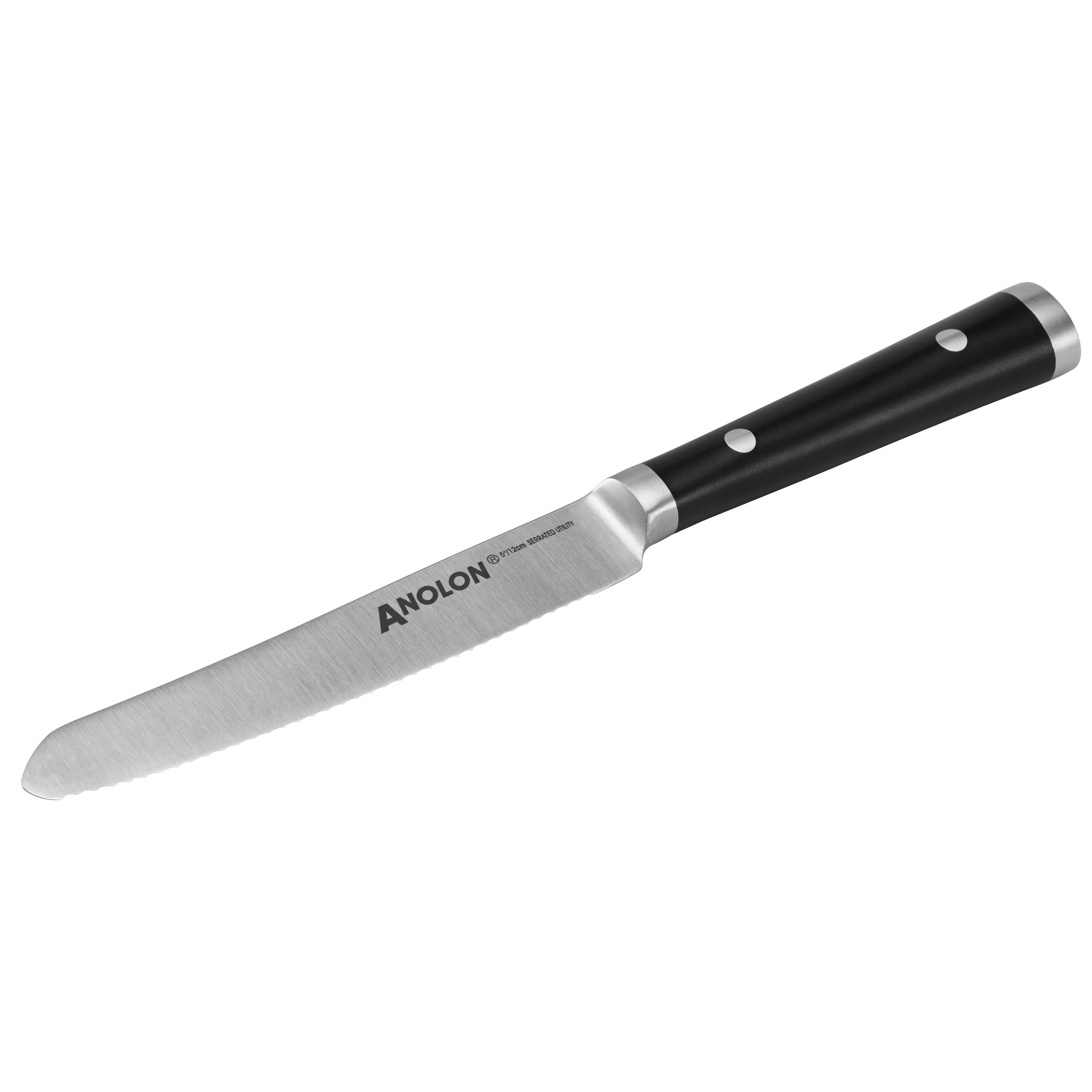 Anolon Japanese Stainless Steel Serrated 5" Utility Knife & Reviews