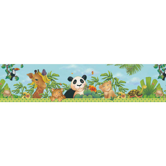 4 Walls Jungle Free Style 12' x 6" Wildlife Border Wallpaper Wayfair