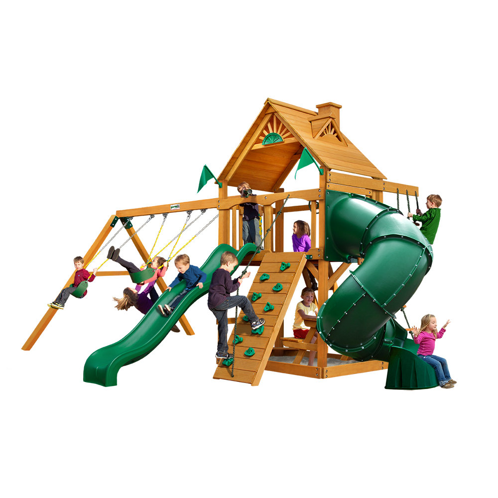 Gorilla Playsets Mountaineer with Amber Posts Cedar Swing Set Wayfair