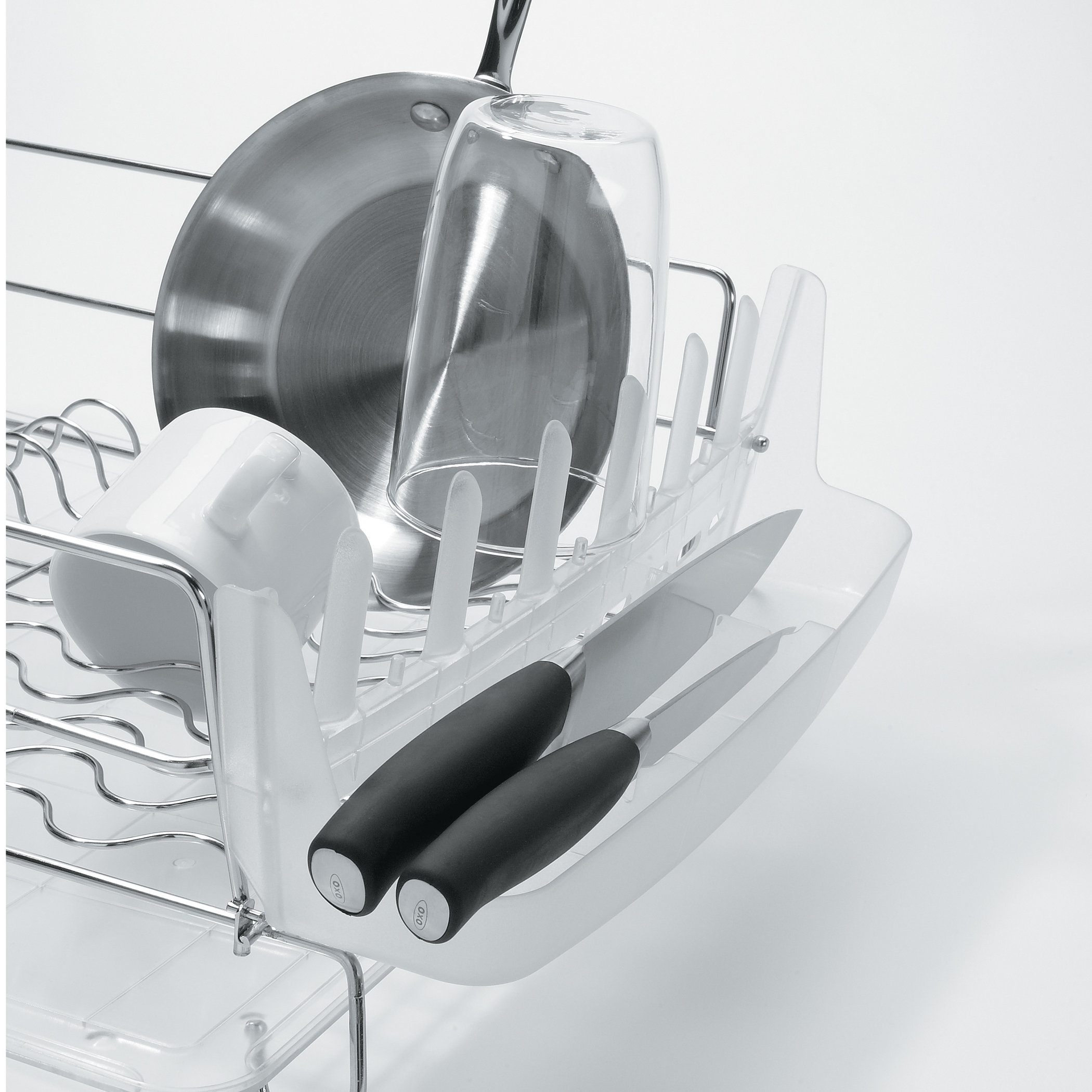 OXO Good Grips Folding Stainless Steel Dish Rack & Reviews | Wayfair Oxo Dish Rack Folding Stainless Steel