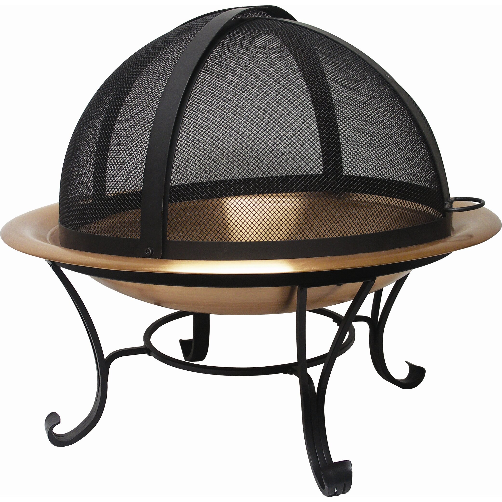 Corral Copper Fire Pit Set with Easy Access Screen ...