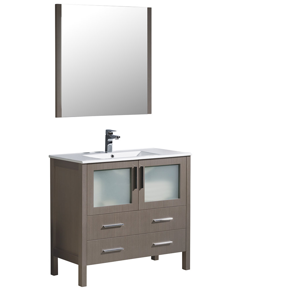 Fresca Torino 36" Single Modern Bathroom Vanity Set with Mirror Wayfair