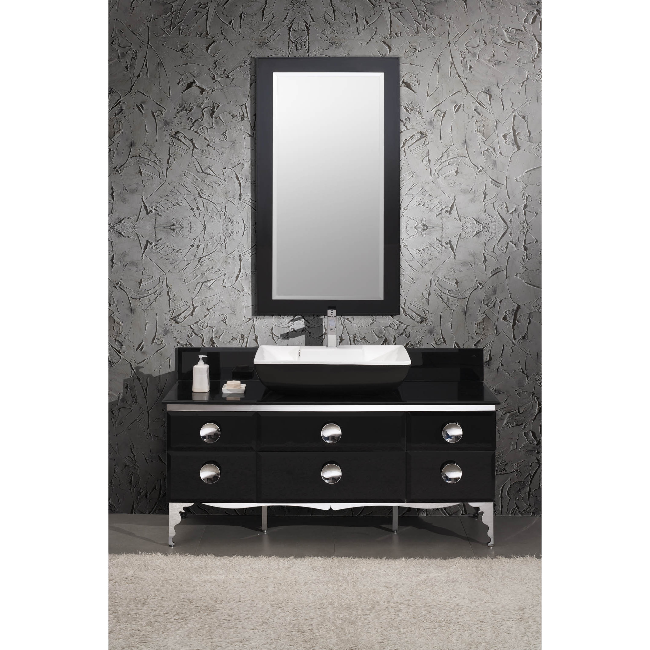 Fresca Moselle 59" Single Modern Glass Bathroom Vanity Set with Mirror
