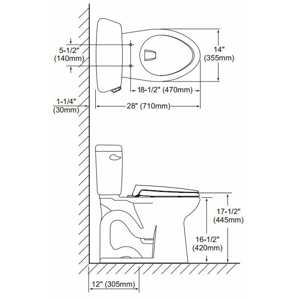 Toto Drake 1.6 GPF Elongated 2 Piece Toilet with Bolt Down Lid ...