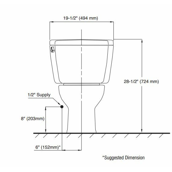 Toto Drake 1.6 GPF Round 2 Piece Toilet with E-Max Flush System ...