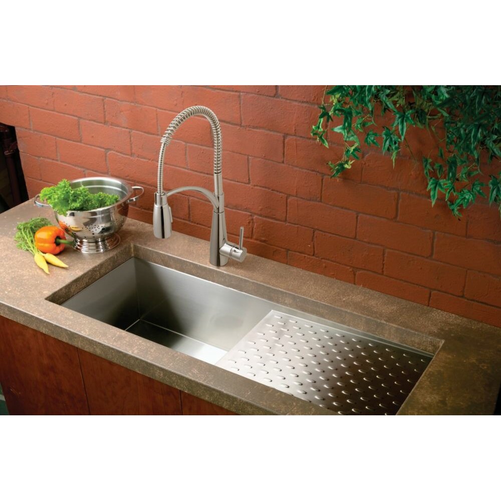 Elkay Avado 43.5 X 18.25 Single Bowl Kitchen Sink With Work Area EFU411510DB 