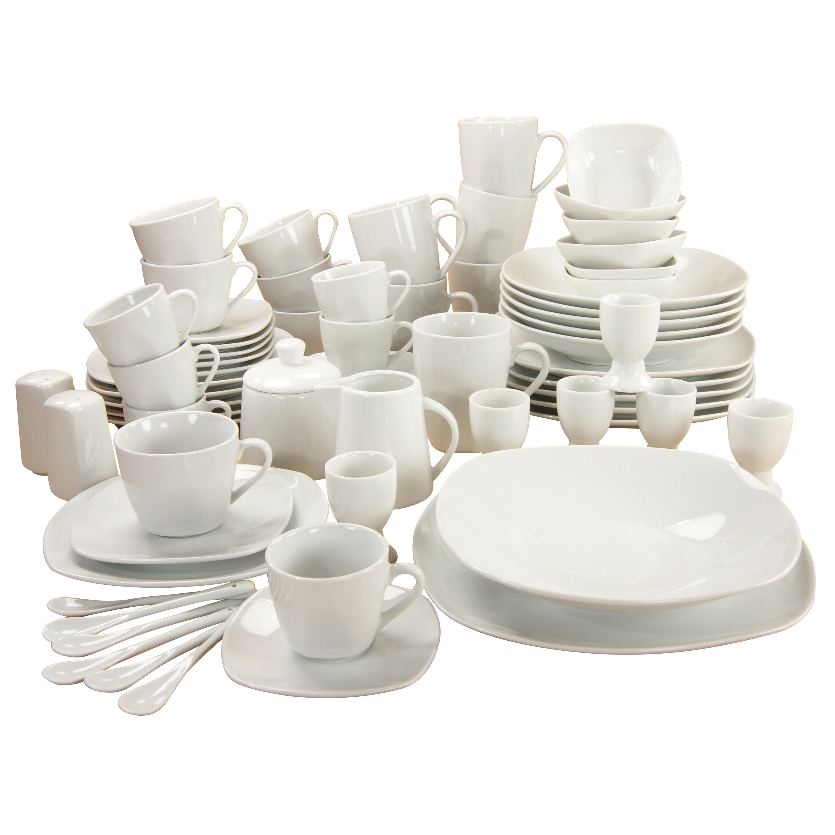 Creatable Square 70 Piece Porcelain Dinnerware Set 